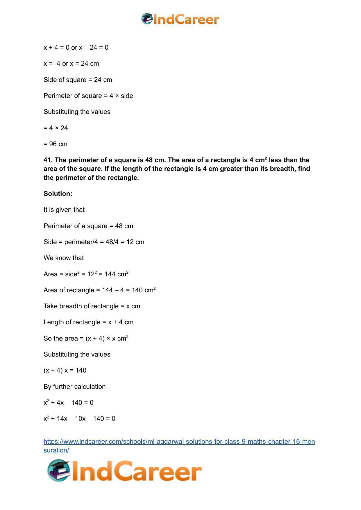 ML Aggarwal Solutions for Class 9 Maths Chapter 16- Mensuration - Page 104