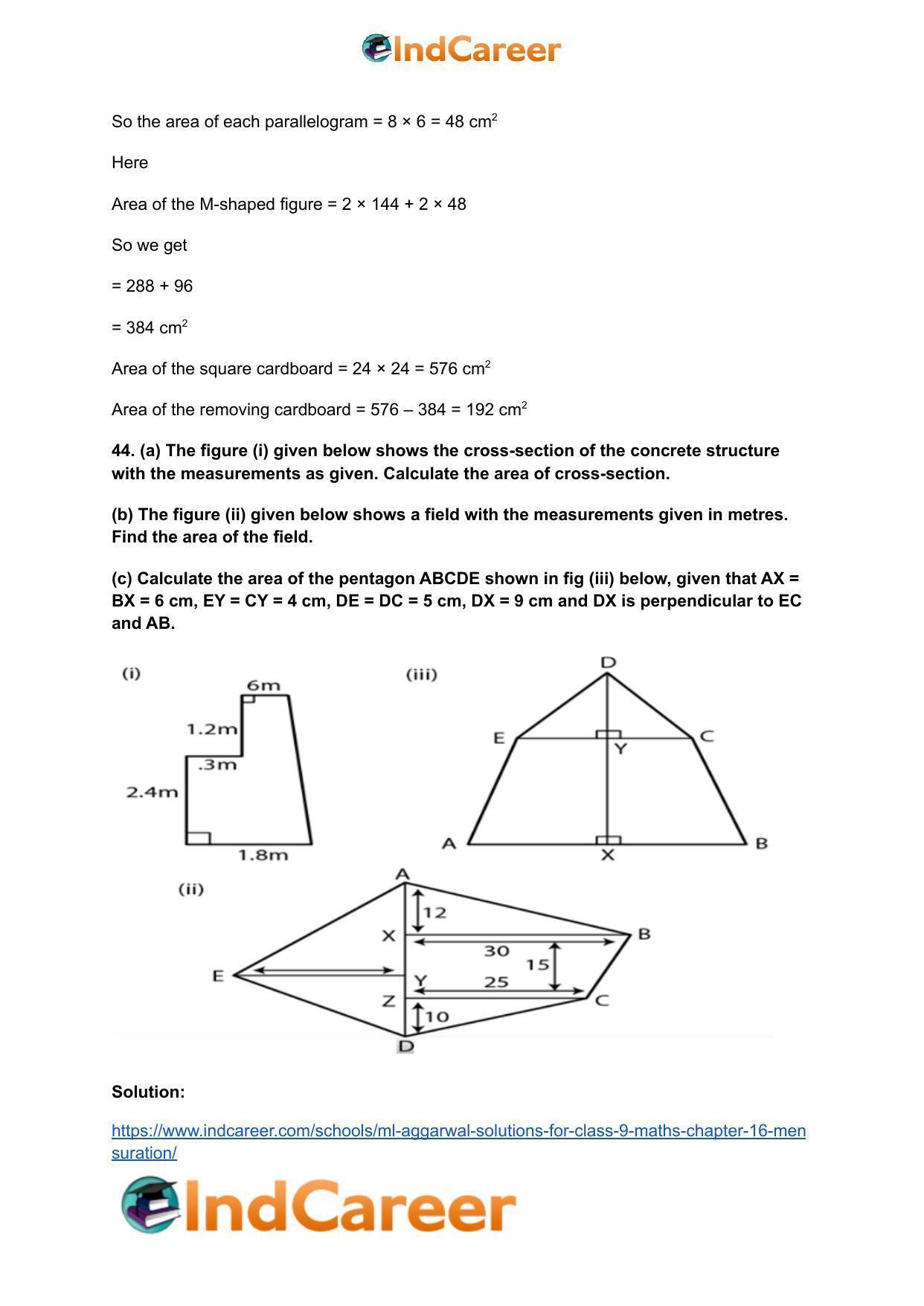ML Aggarwal Solutions for Class 9 Maths Chapter 16- Mensuration - Page 112