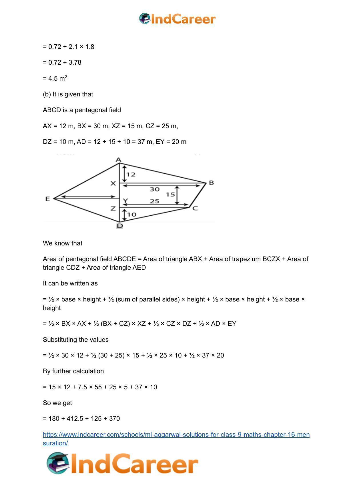 ML Aggarwal Solutions for Class 9 Maths Chapter 16- Mensuration - Page 114