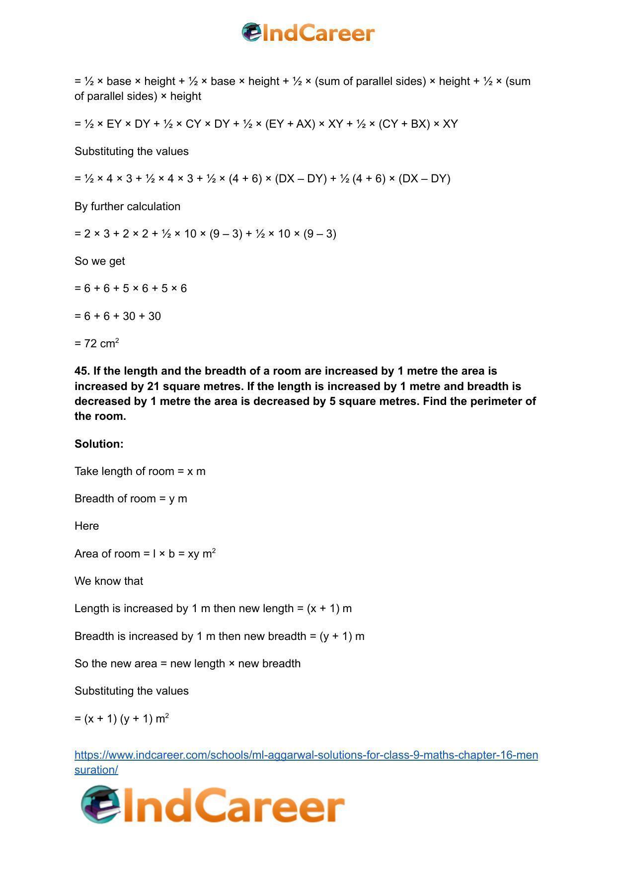 ML Aggarwal Solutions for Class 9 Maths Chapter 16- Mensuration - Page 116