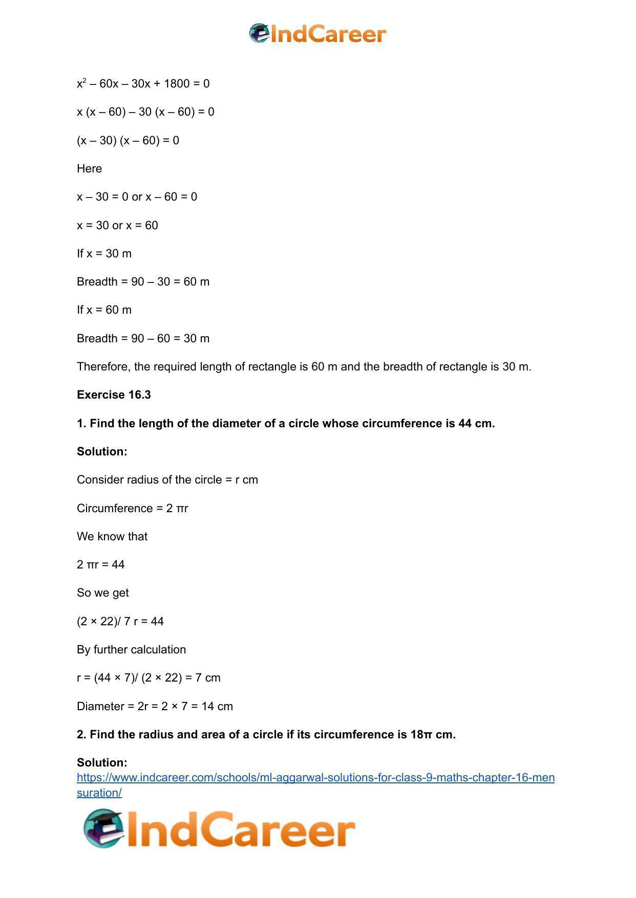 ML Aggarwal Solutions for Class 9 Maths Chapter 16- Mensuration - Page 122