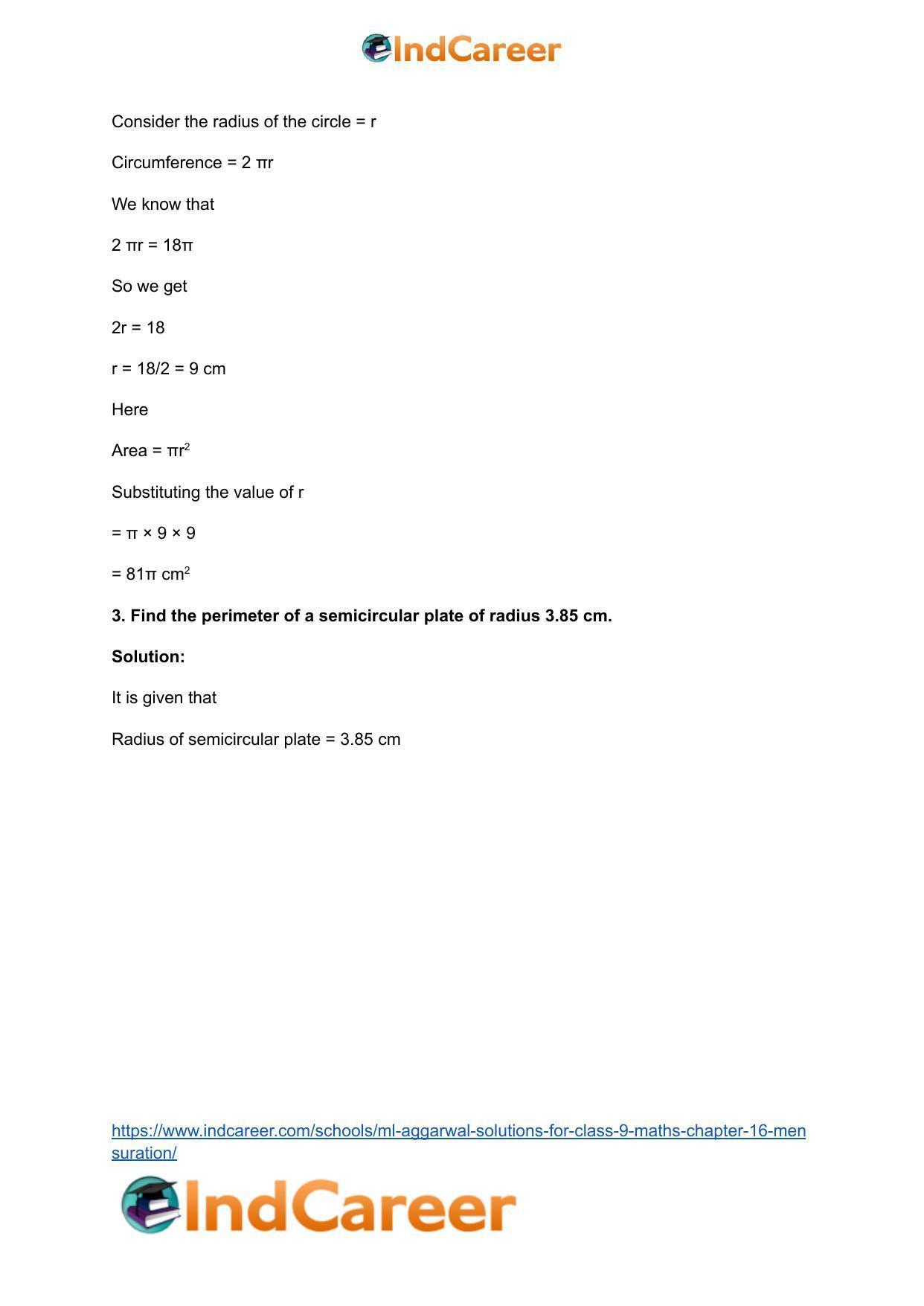 ML Aggarwal Solutions for Class 9 Maths Chapter 16- Mensuration - Page 123