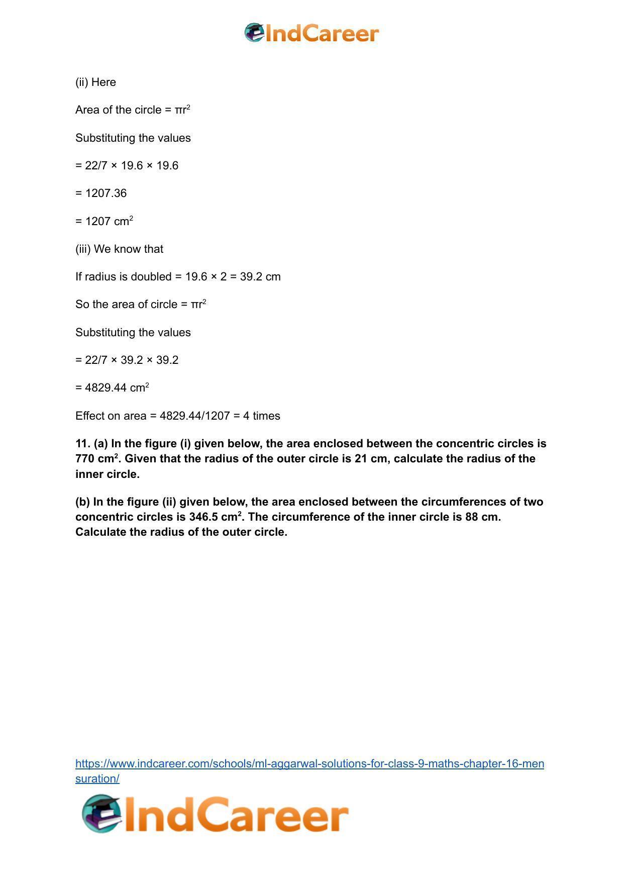 ML Aggarwal Solutions for Class 9 Maths Chapter 16- Mensuration - Page 131