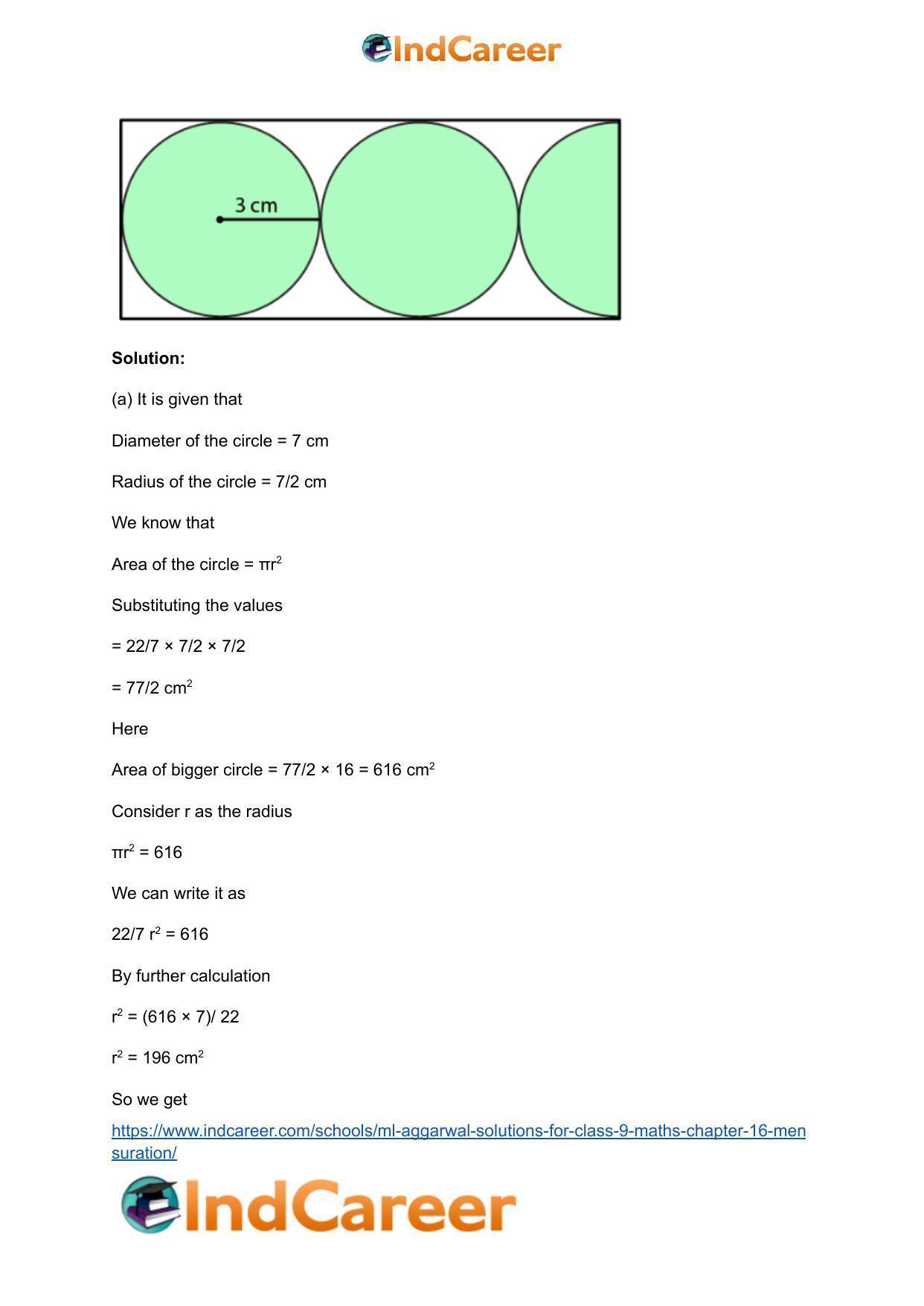 ML Aggarwal Solutions for Class 9 Maths Chapter 16- Mensuration - Page 139