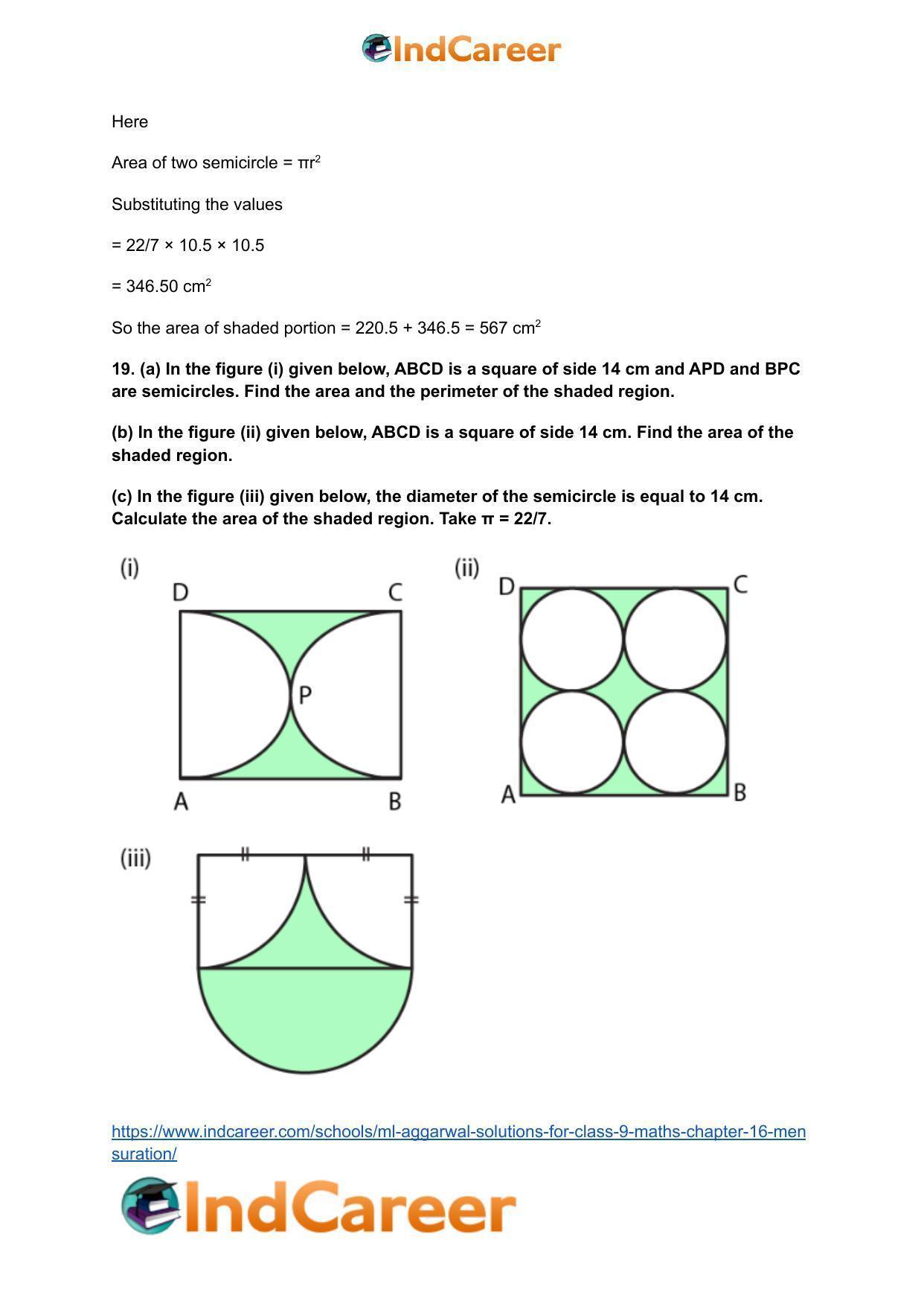 ML Aggarwal Solutions for Class 9 Maths Chapter 16- Mensuration - Page 142