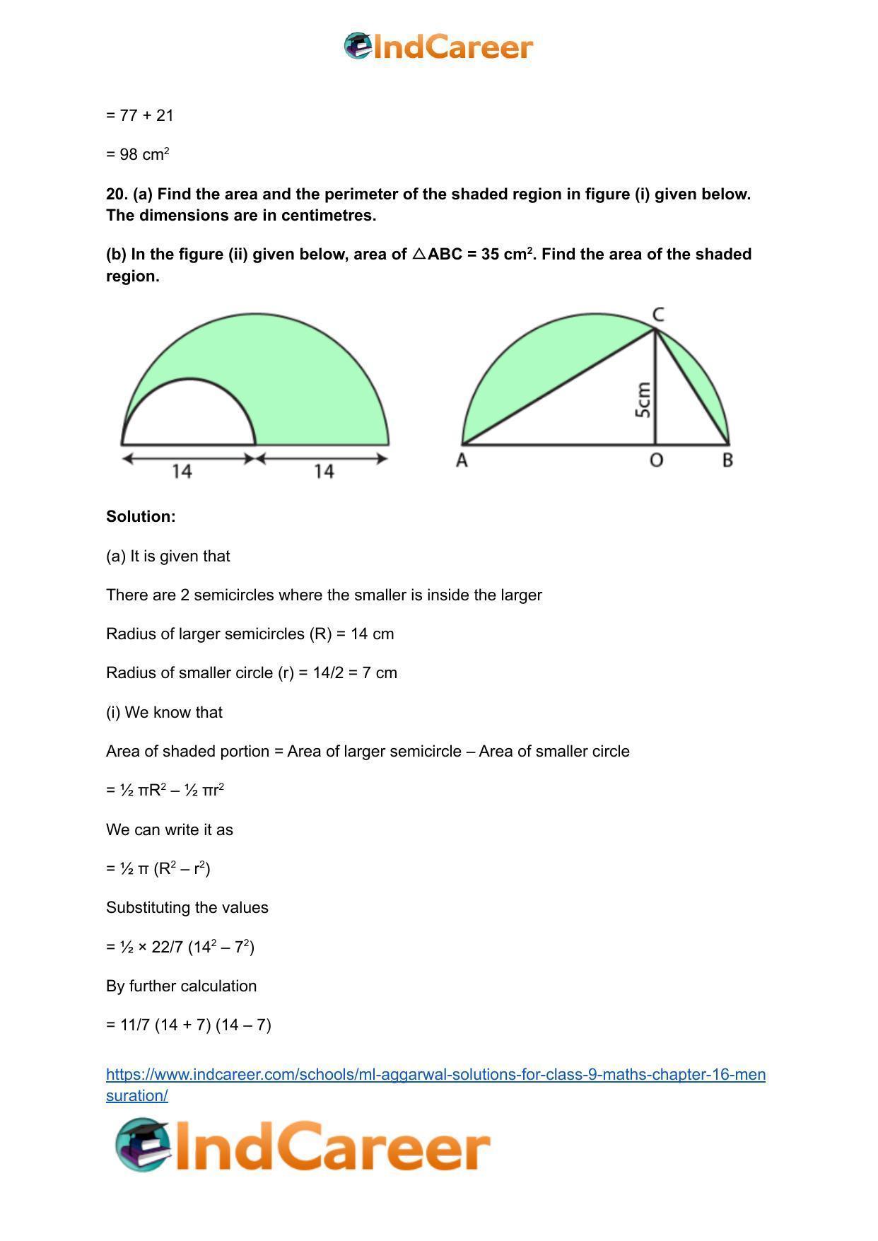 ML Aggarwal Solutions for Class 9 Maths Chapter 16- Mensuration - Page 146
