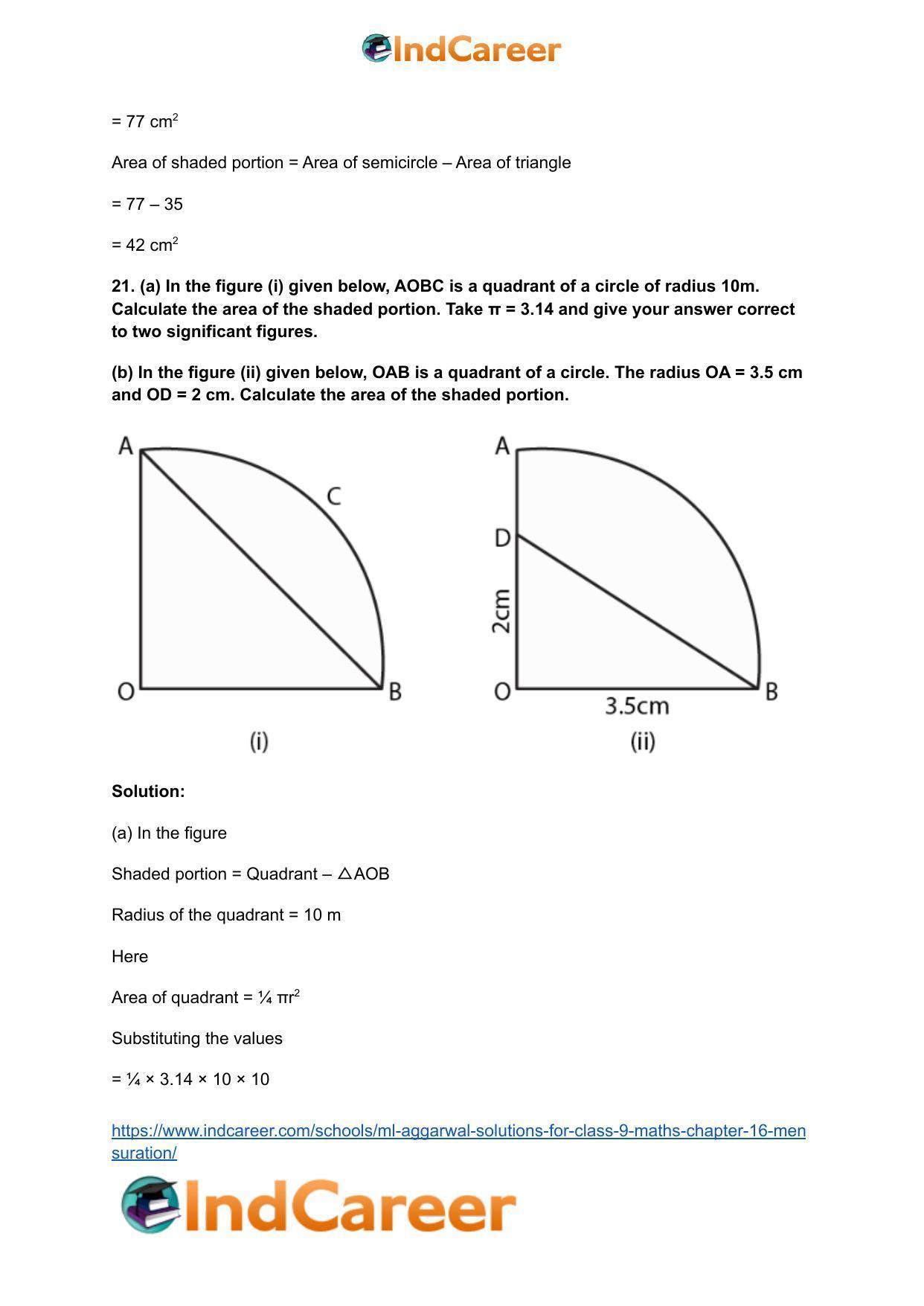 ML Aggarwal Solutions for Class 9 Maths Chapter 16- Mensuration - Page 148