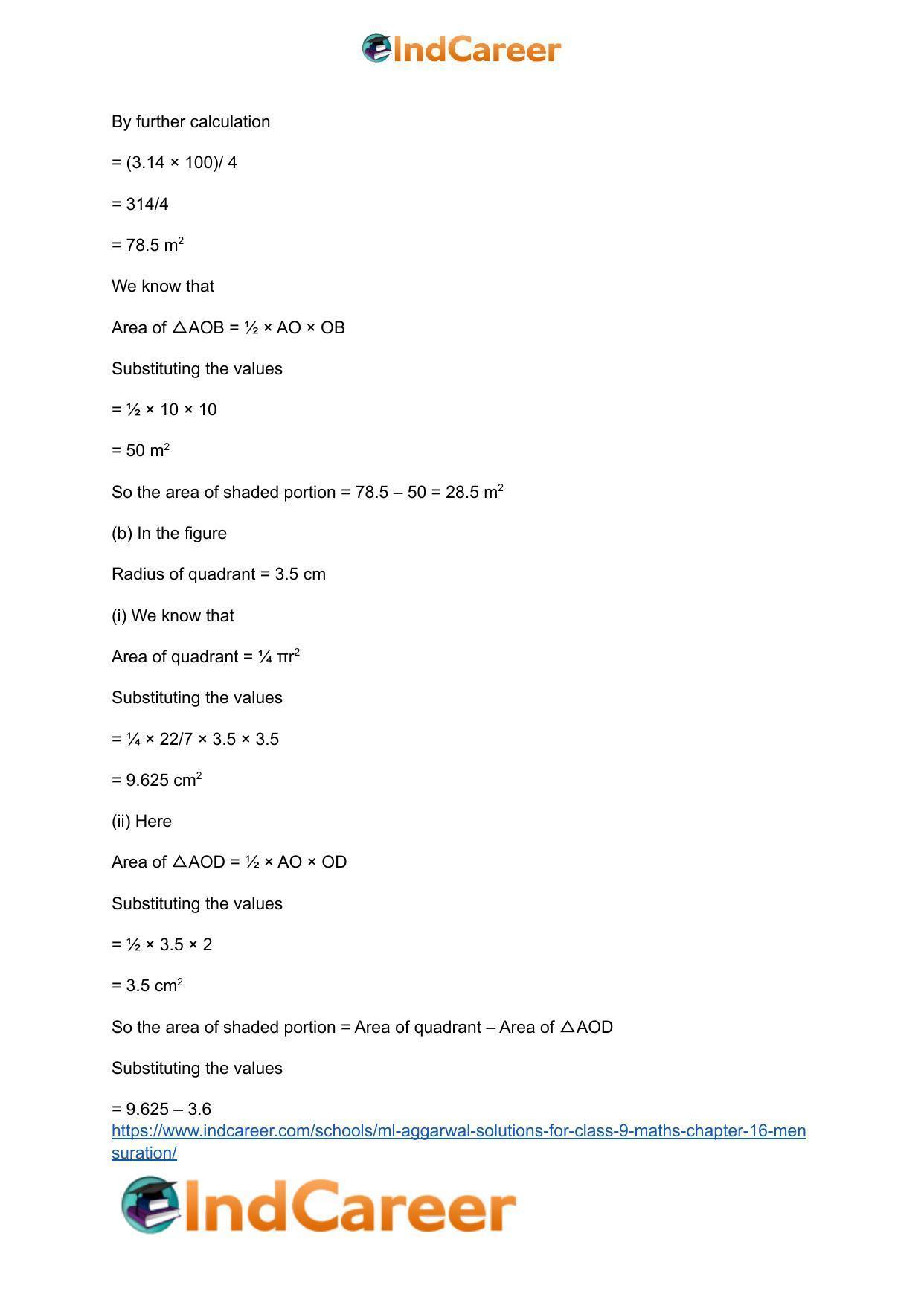 ML Aggarwal Solutions for Class 9 Maths Chapter 16- Mensuration - Page 149