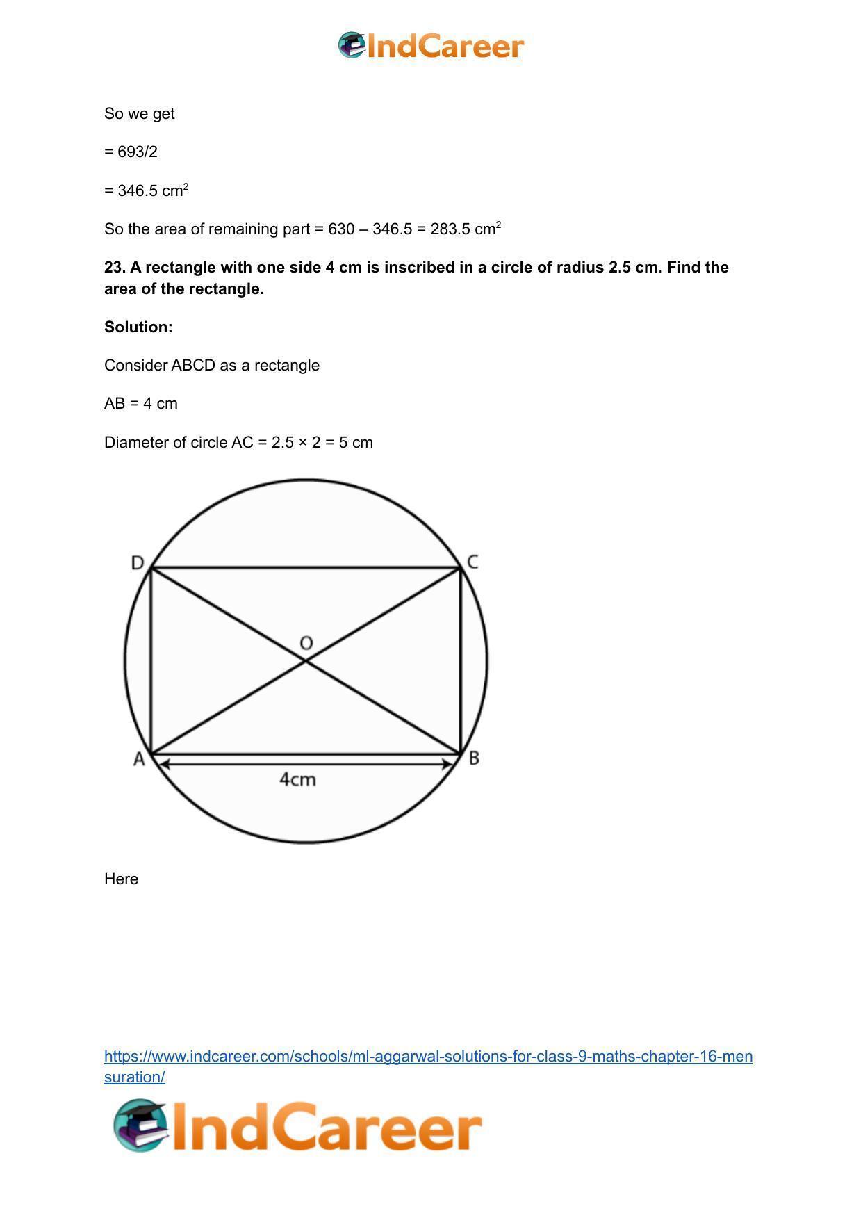 ML Aggarwal Solutions for Class 9 Maths Chapter 16- Mensuration - Page 151