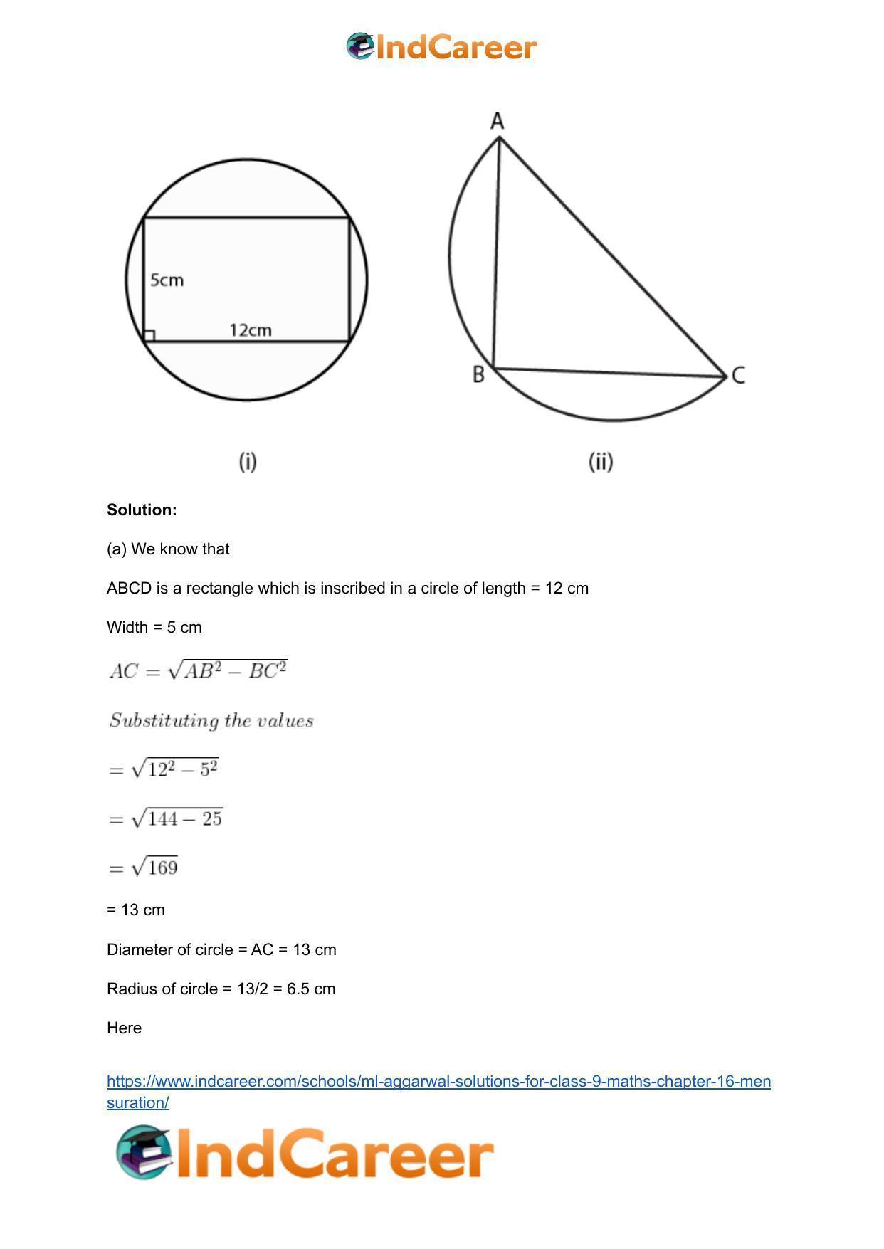 ML Aggarwal Solutions for Class 9 Maths Chapter 16- Mensuration - Page 153