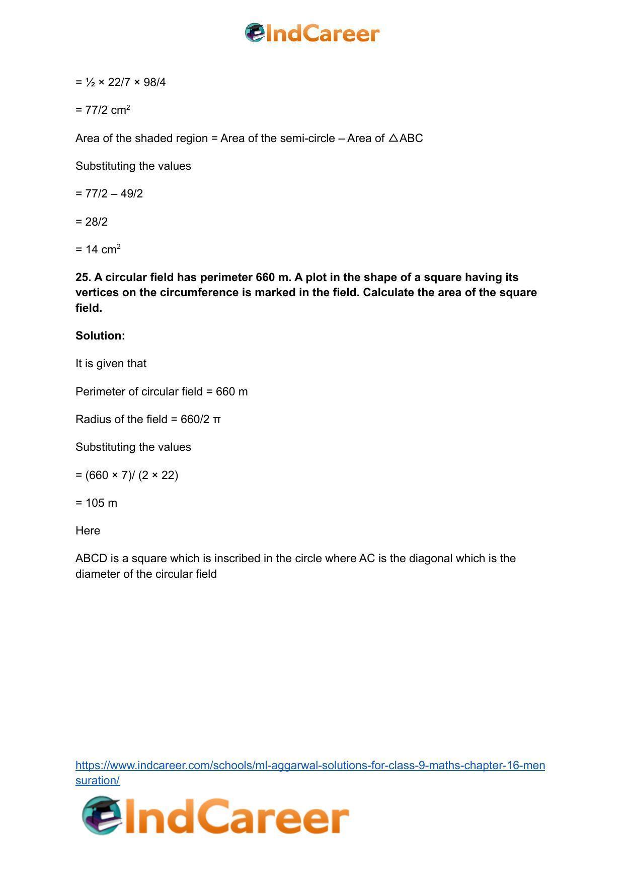 ML Aggarwal Solutions for Class 9 Maths Chapter 16- Mensuration - Page 155