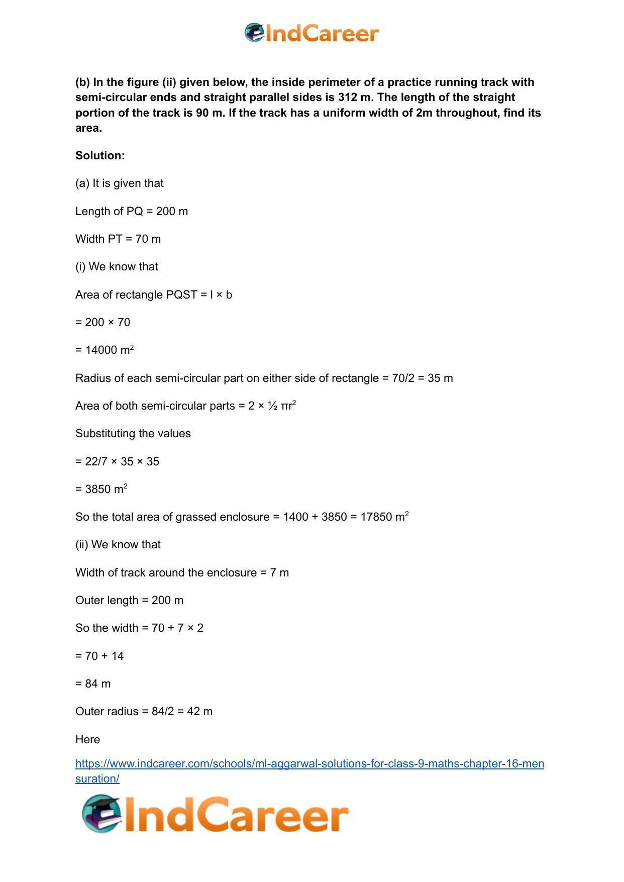 ML Aggarwal Solutions for Class 9 Maths Chapter 16- Mensuration - Page 160