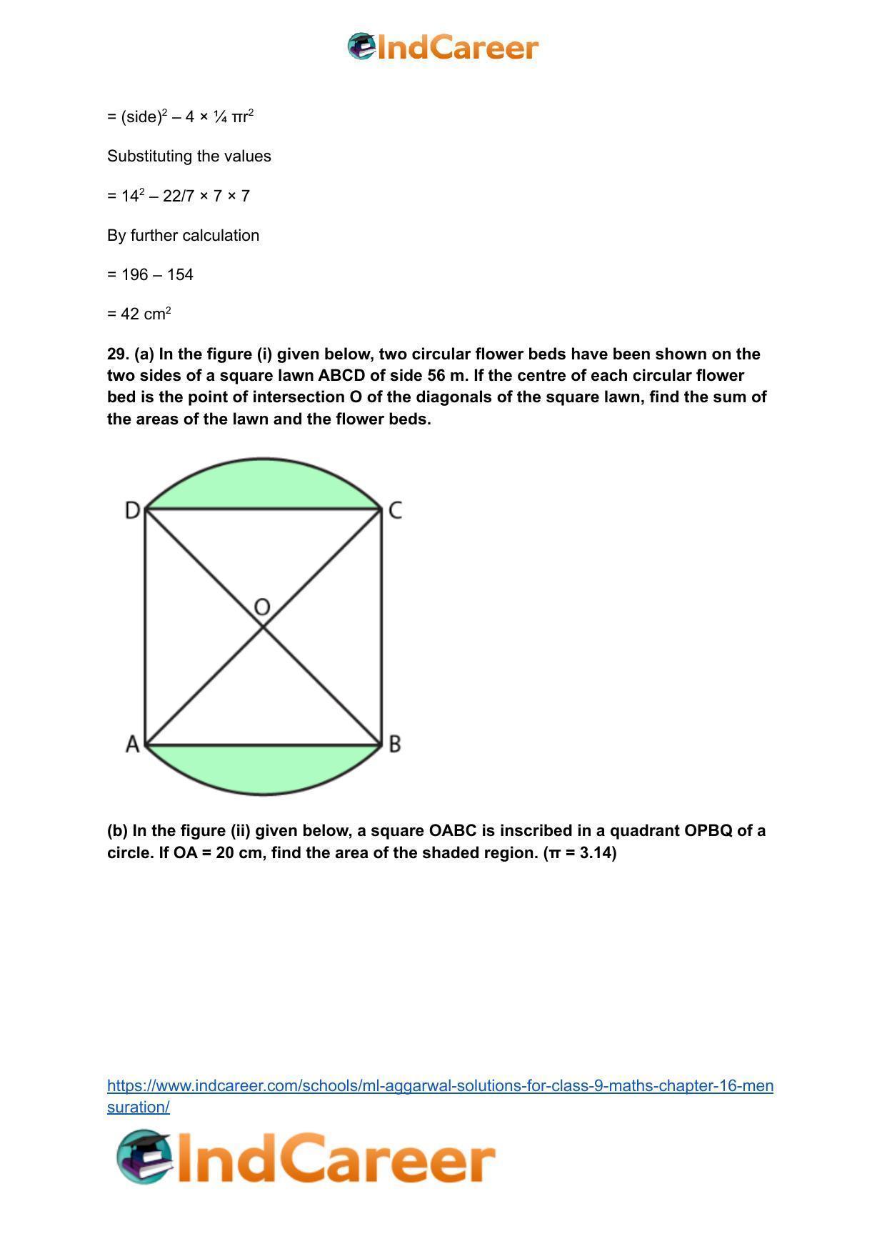 ML Aggarwal Solutions for Class 9 Maths Chapter 16- Mensuration - Page 165