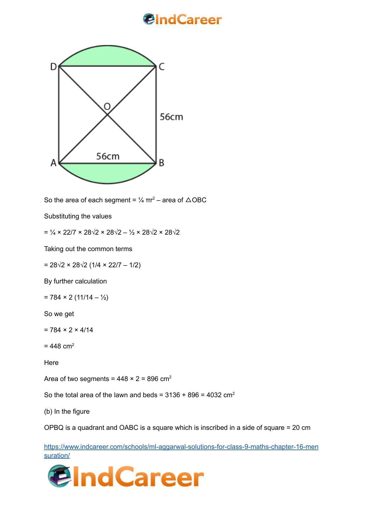 ML Aggarwal Solutions for Class 9 Maths Chapter 16- Mensuration - Page 167