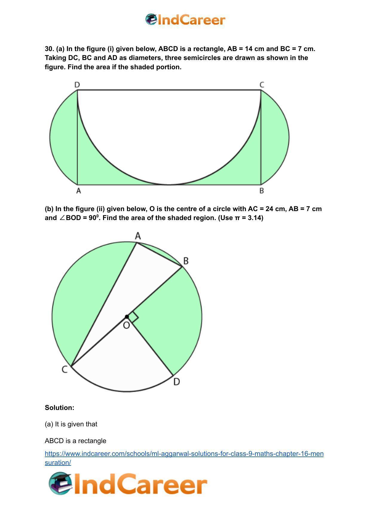 ML Aggarwal Solutions for Class 9 Maths Chapter 16- Mensuration - Page 169