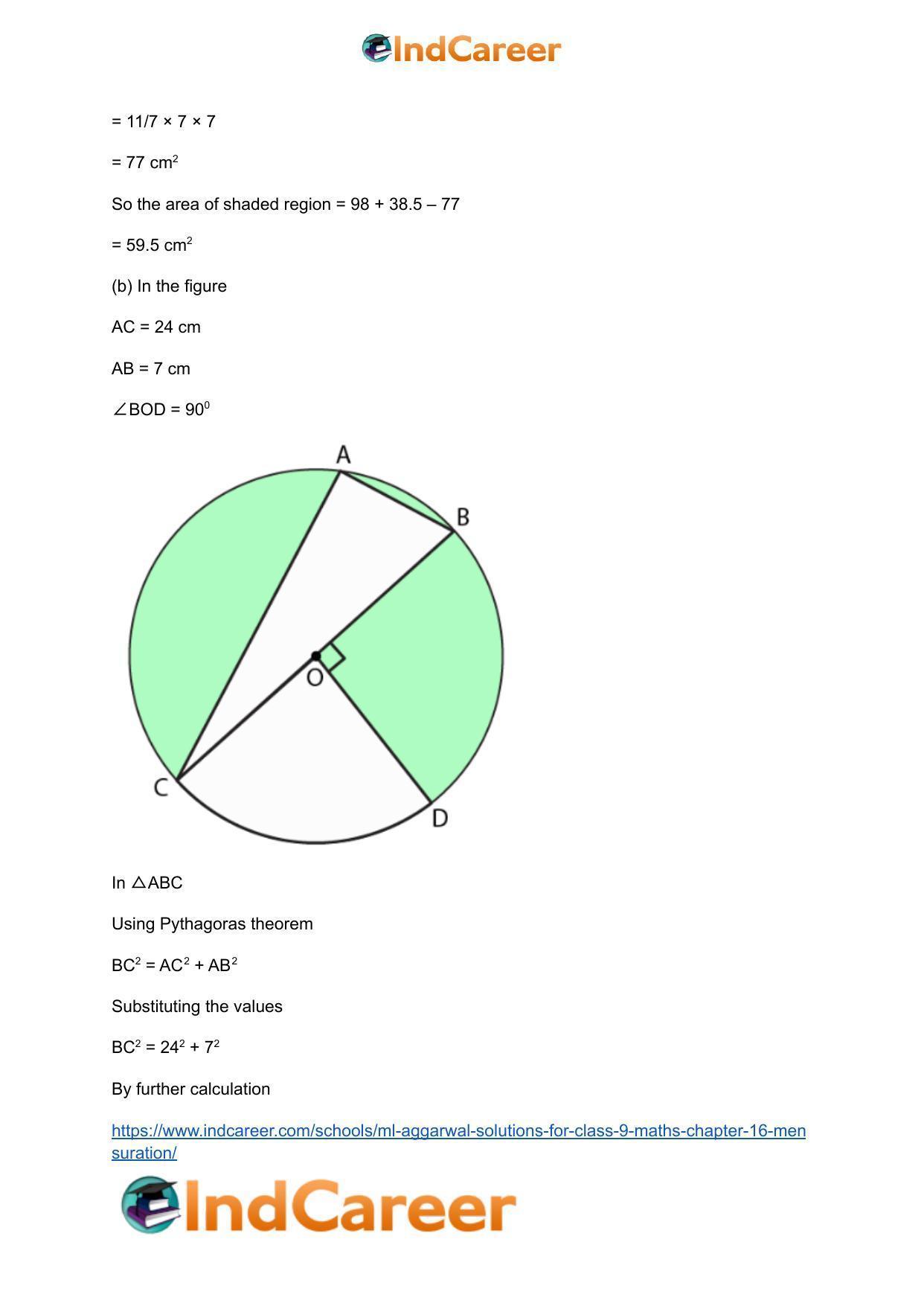 ML Aggarwal Solutions for Class 9 Maths Chapter 16- Mensuration - Page 171