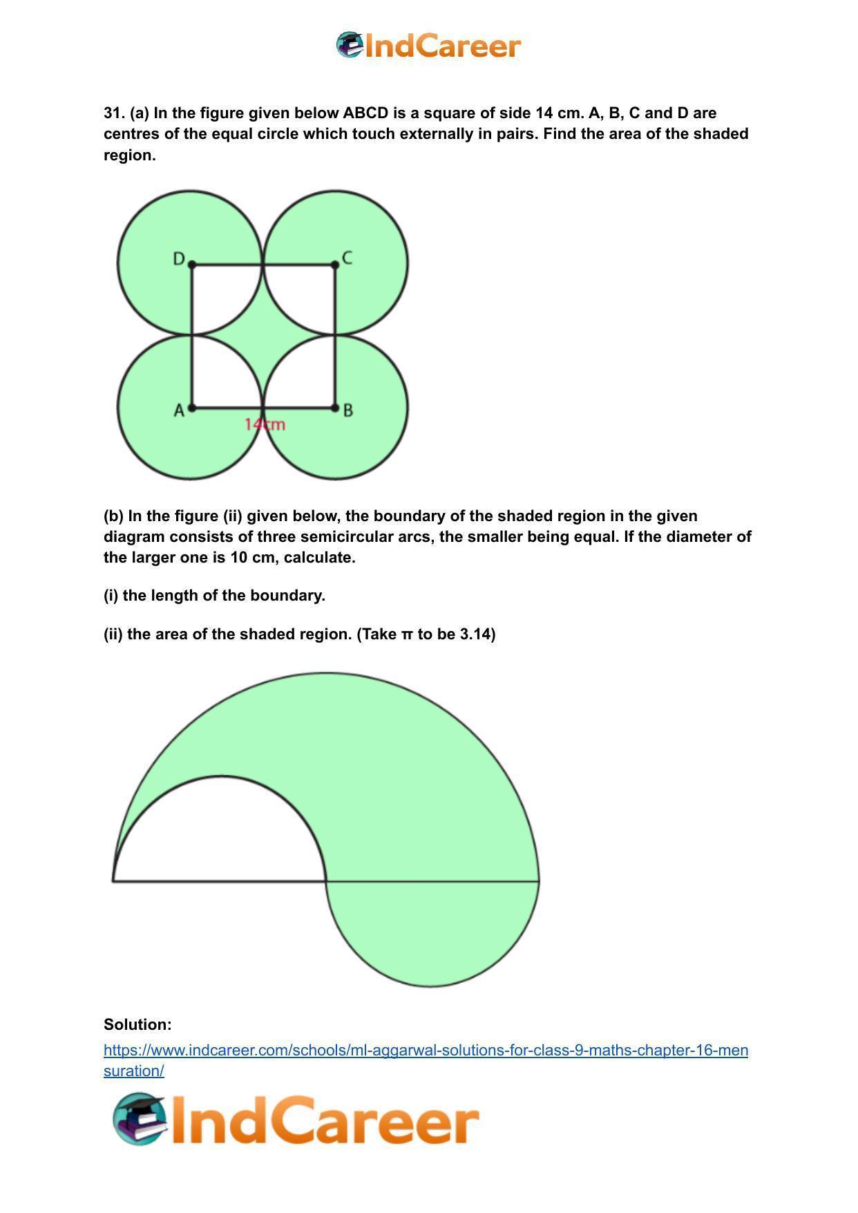 ML Aggarwal Solutions for Class 9 Maths Chapter 16- Mensuration - Page 173