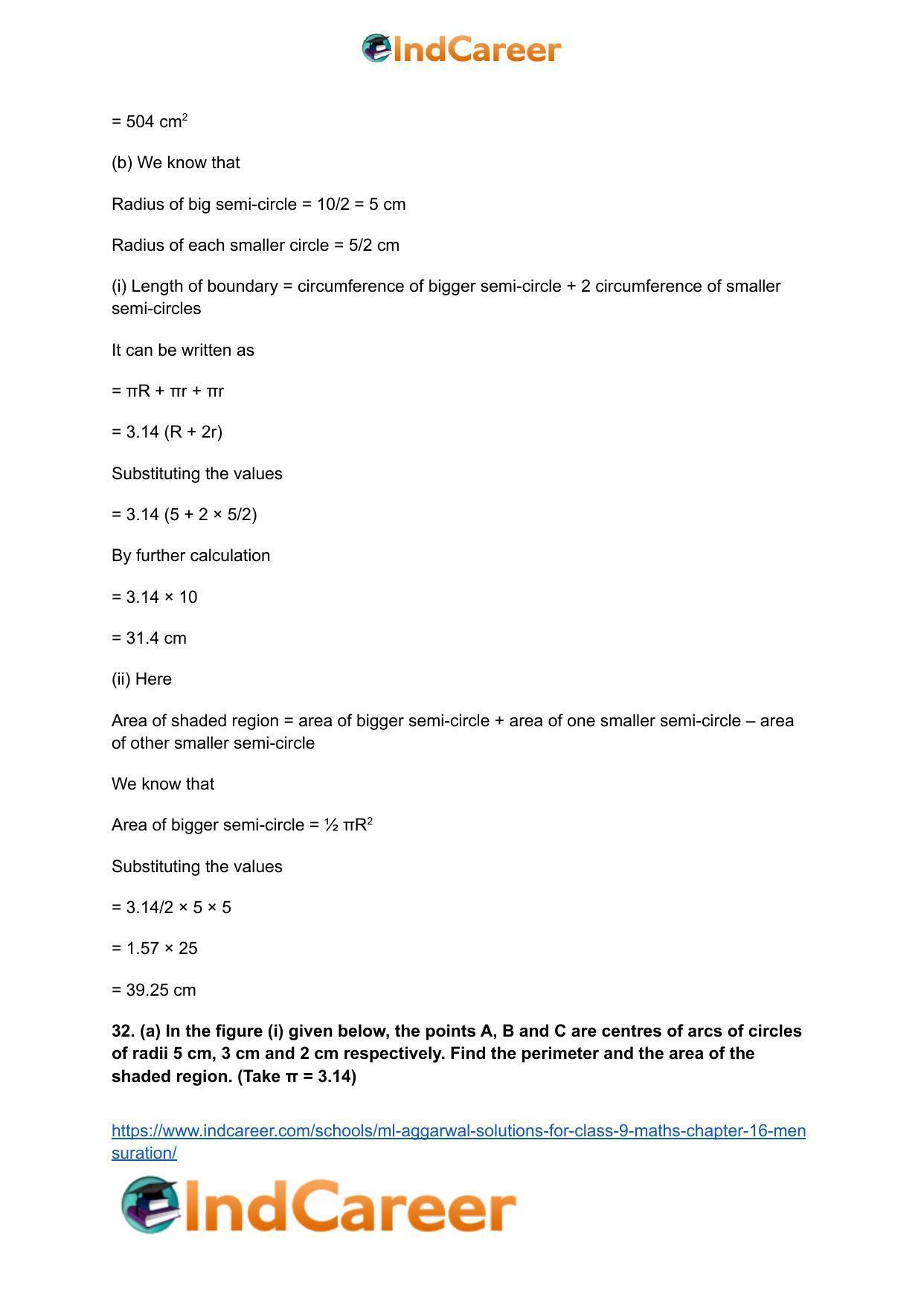 ML Aggarwal Solutions for Class 9 Maths Chapter 16- Mensuration - Page 175