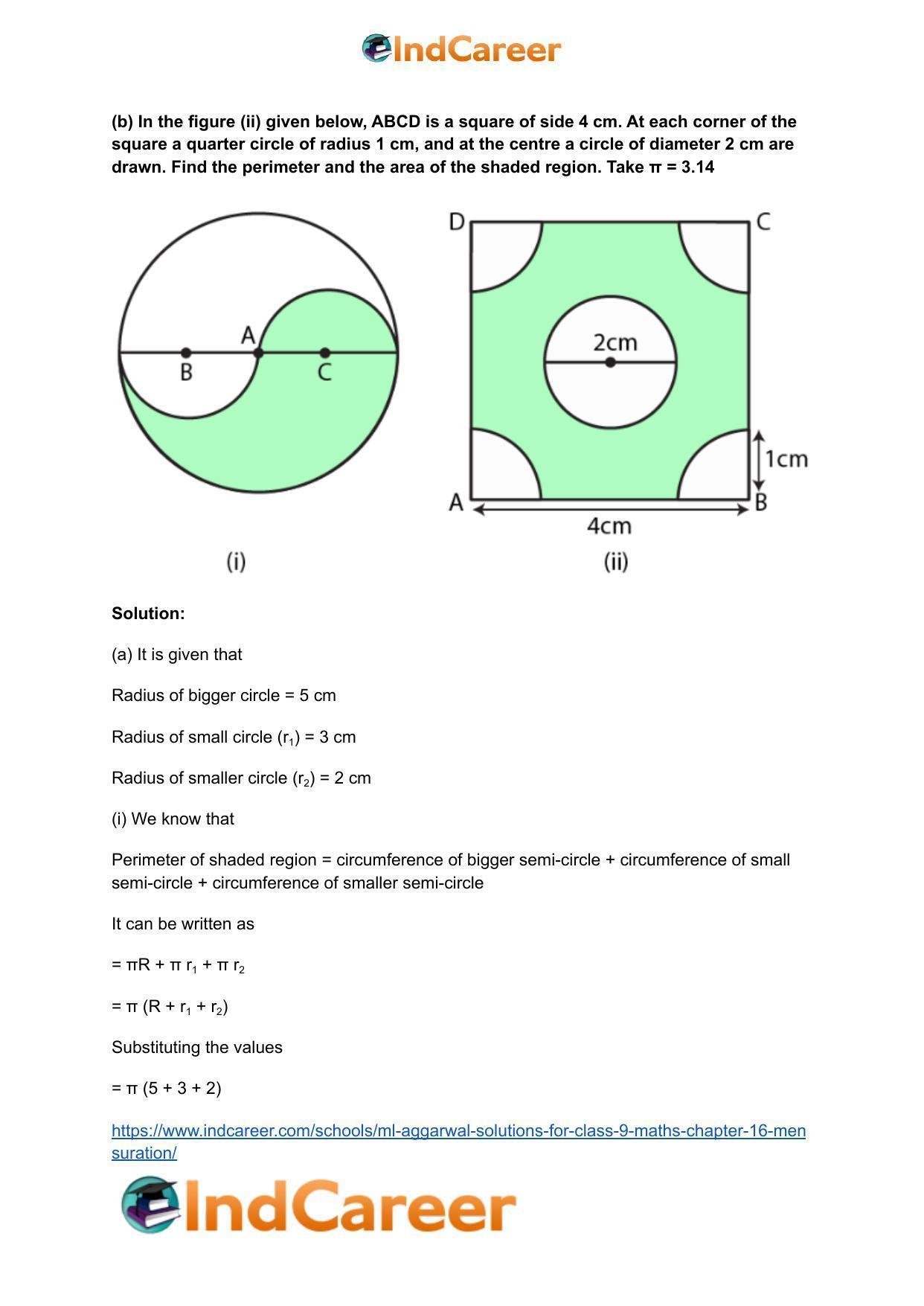 ML Aggarwal Solutions for Class 9 Maths Chapter 16- Mensuration - Page 176