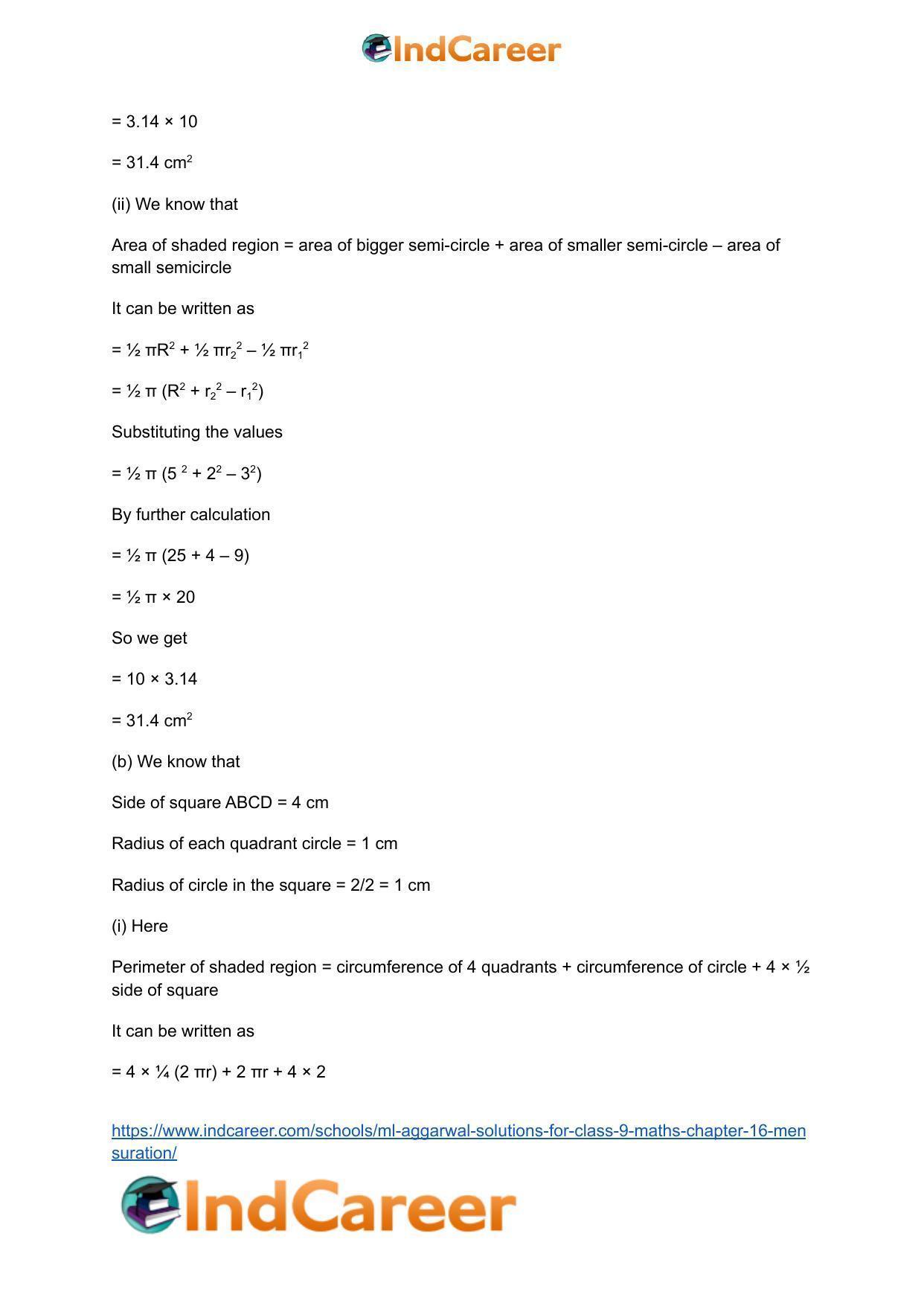 ML Aggarwal Solutions for Class 9 Maths Chapter 16- Mensuration - Page 177