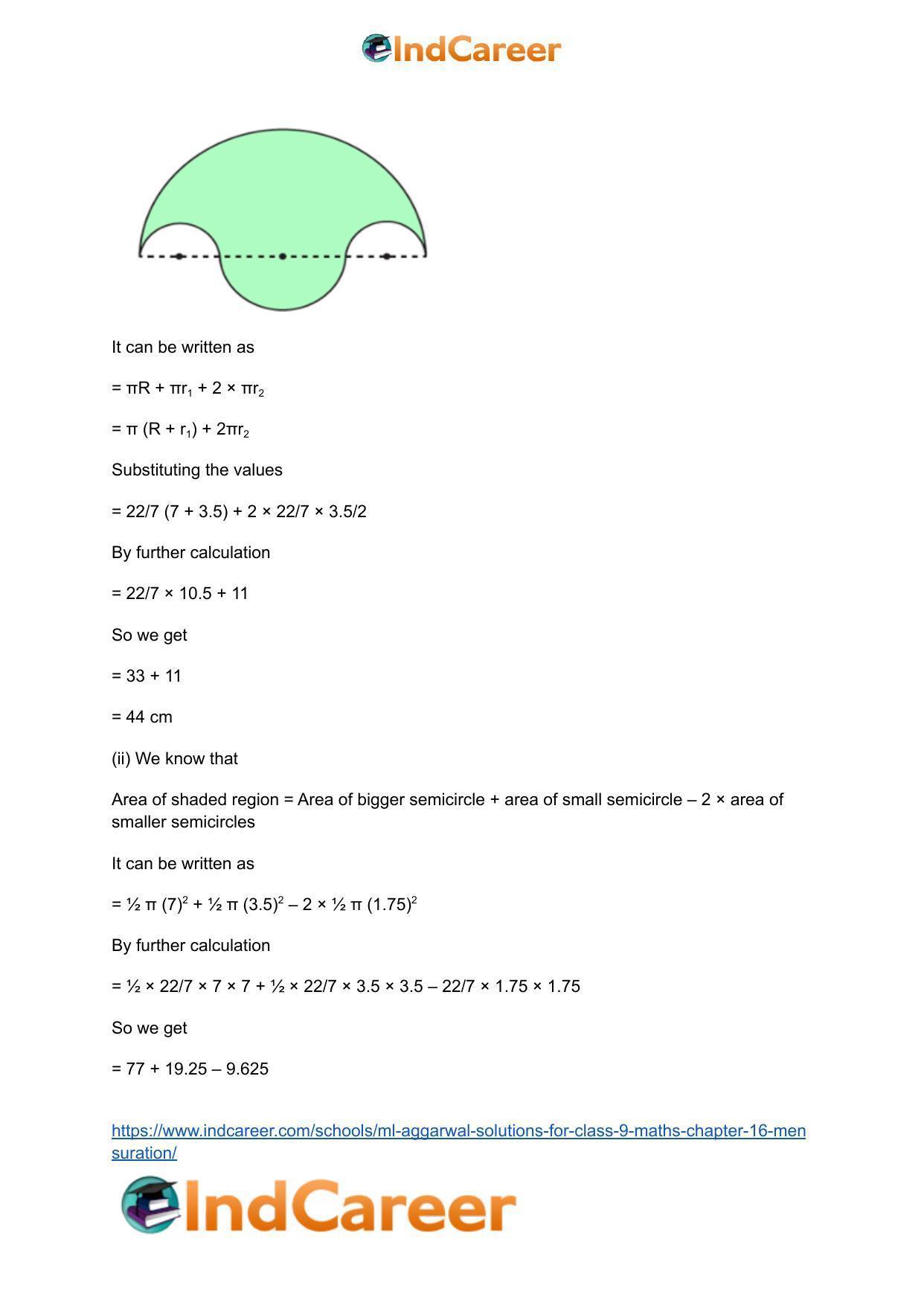 ML Aggarwal Solutions for Class 9 Maths Chapter 16- Mensuration - Page 181