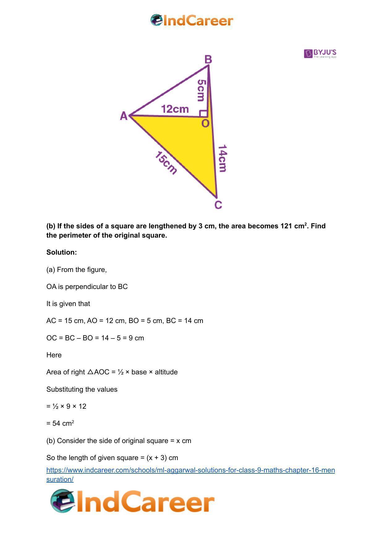 ML Aggarwal Solutions for Class 9 Maths Chapter 16- Mensuration - Page 219