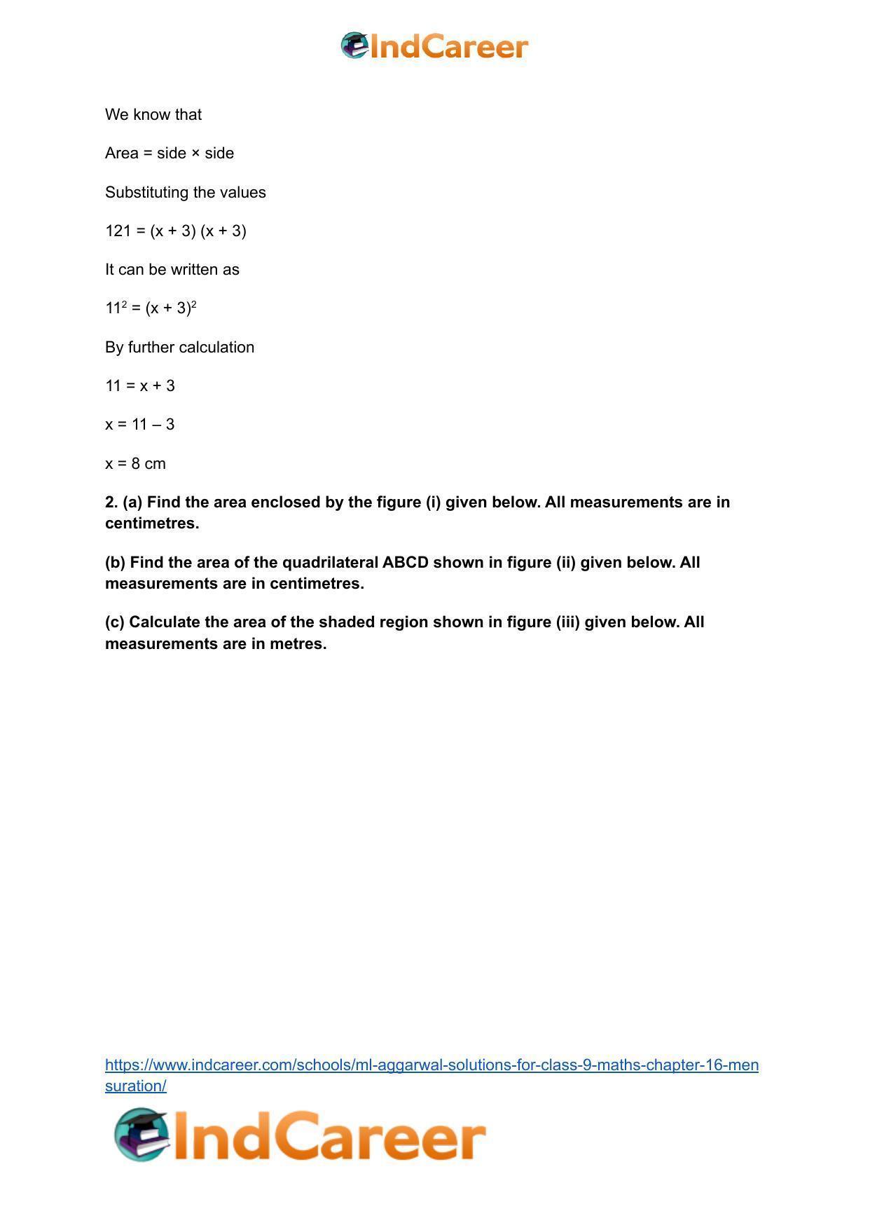 ML Aggarwal Solutions for Class 9 Maths Chapter 16- Mensuration - Page 220