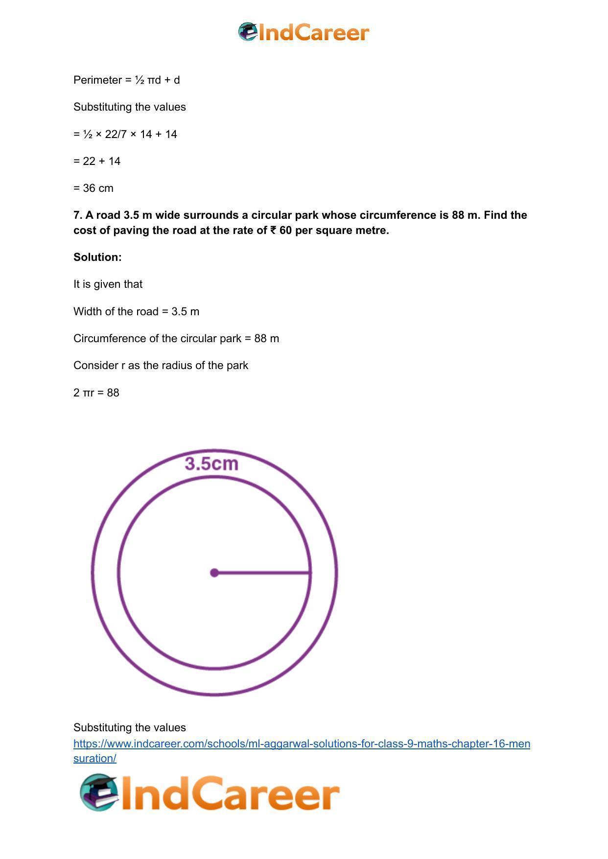 ML Aggarwal Solutions for Class 9 Maths Chapter 16- Mensuration - Page 233
