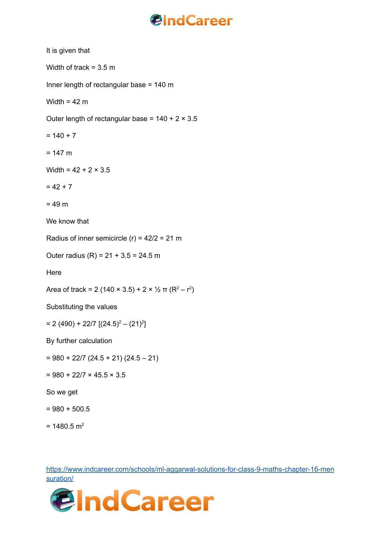 ML Aggarwal Solutions for Class 9 Maths Chapter 16- Mensuration - Page 235