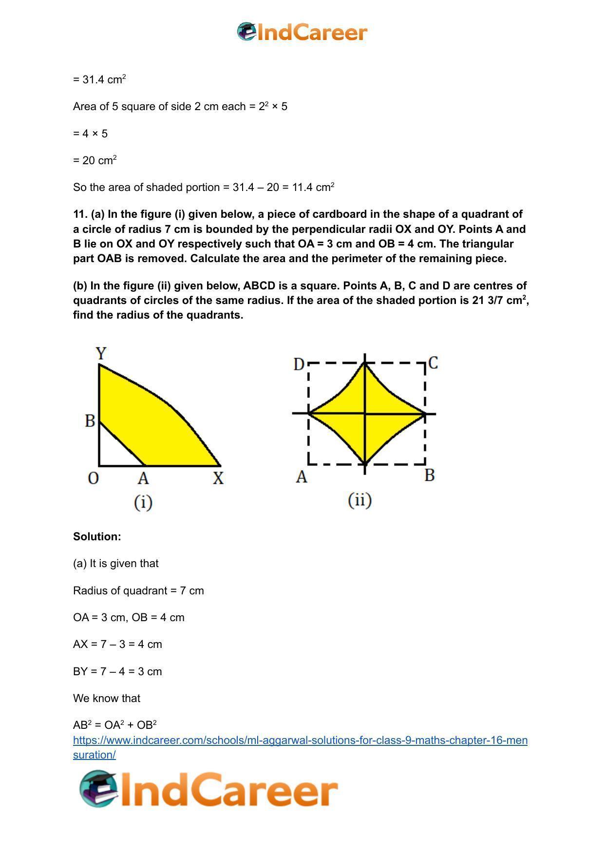 ML Aggarwal Solutions for Class 9 Maths Chapter 16- Mensuration - Page 240