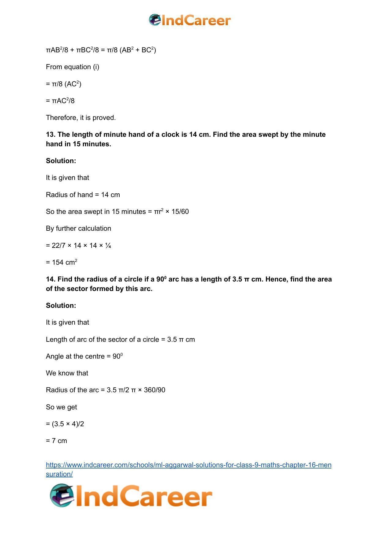 ML Aggarwal Solutions for Class 9 Maths Chapter 16- Mensuration - Page 245