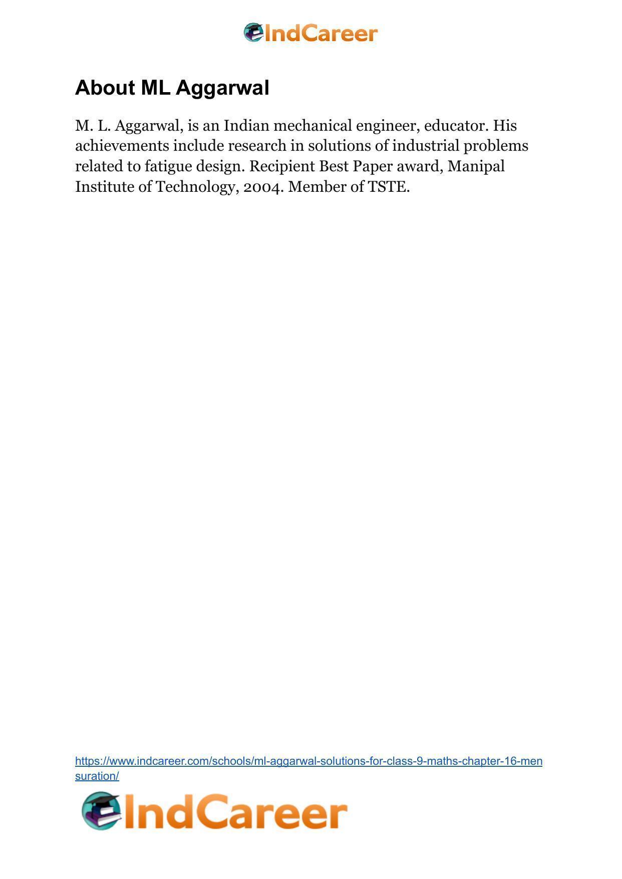 ML Aggarwal Solutions for Class 9 Maths Chapter 16- Mensuration - Page 257