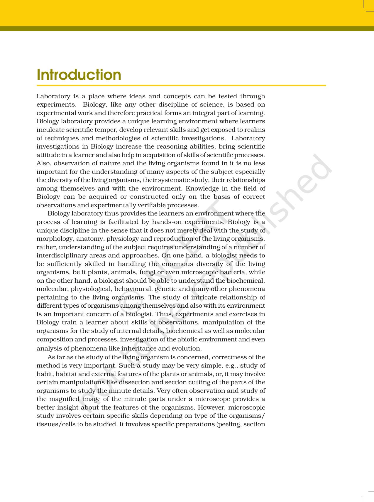 NCERT Laboratory Manuals for Class XII Biology - Exercise 1 - Page 1
