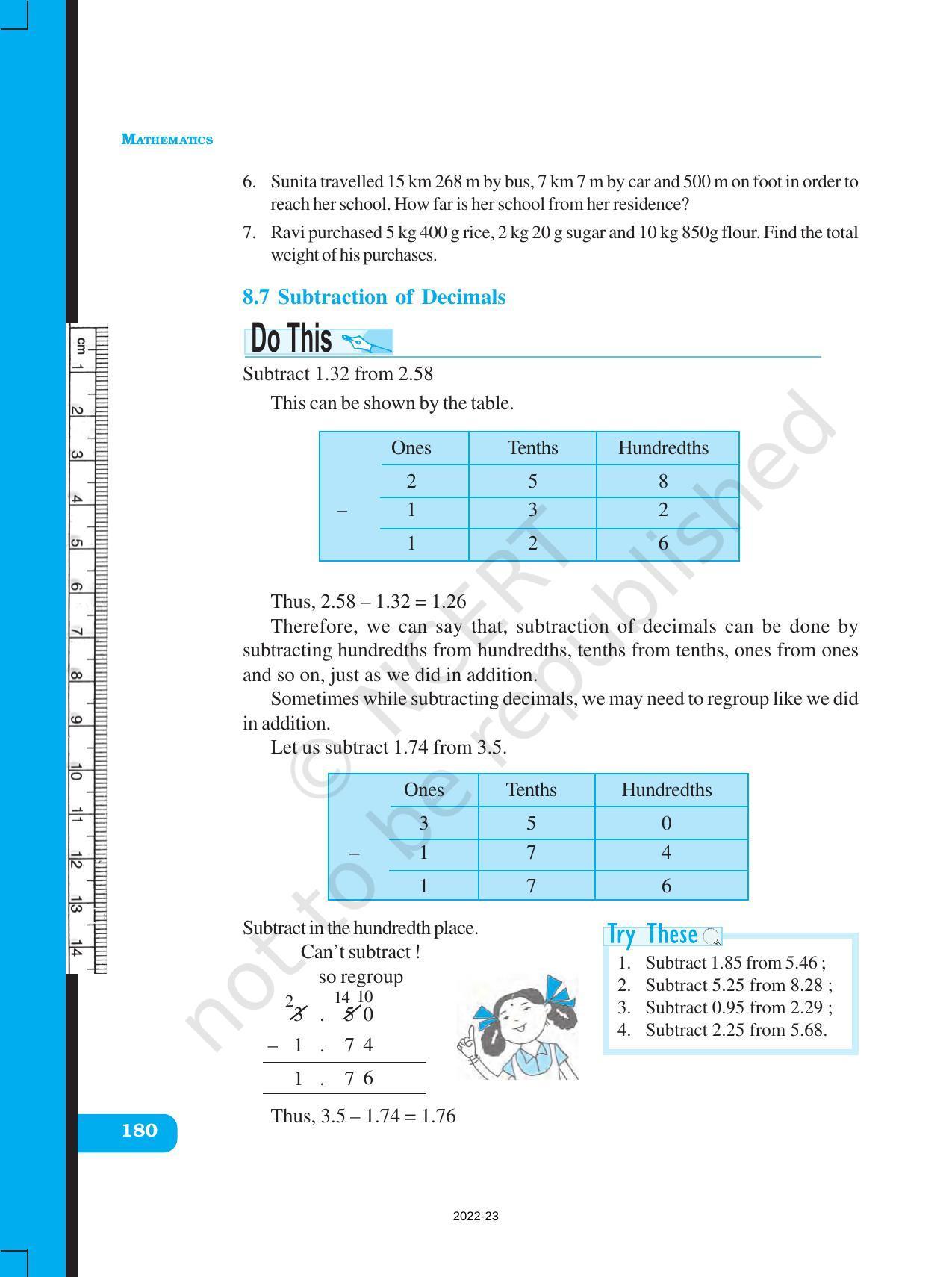 NCERT Book for Class 6 Maths: Chapter 8-Decimals - Page 17