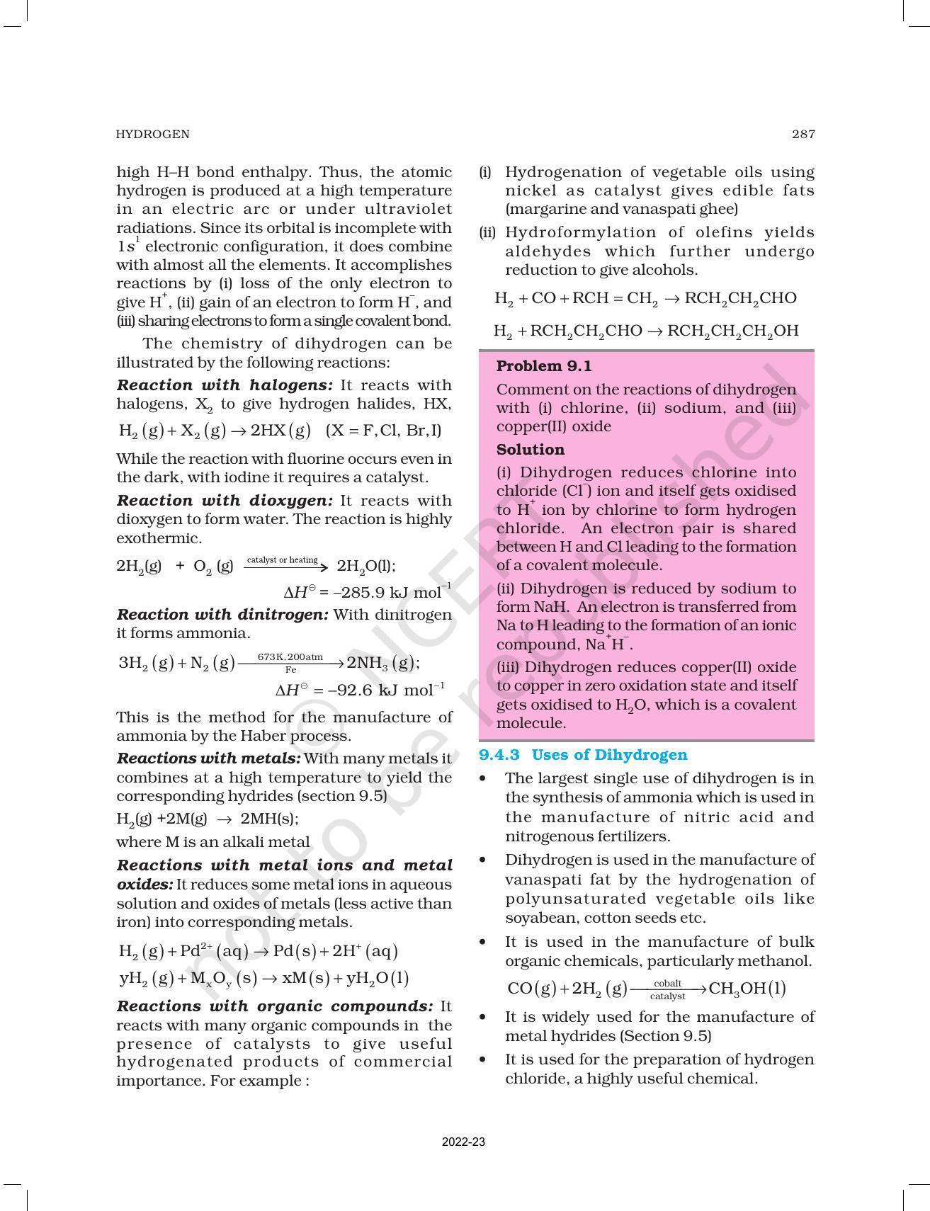 NCERT Book for Class 11 Chemistry Chapter 9 Hydrogen - Page 4