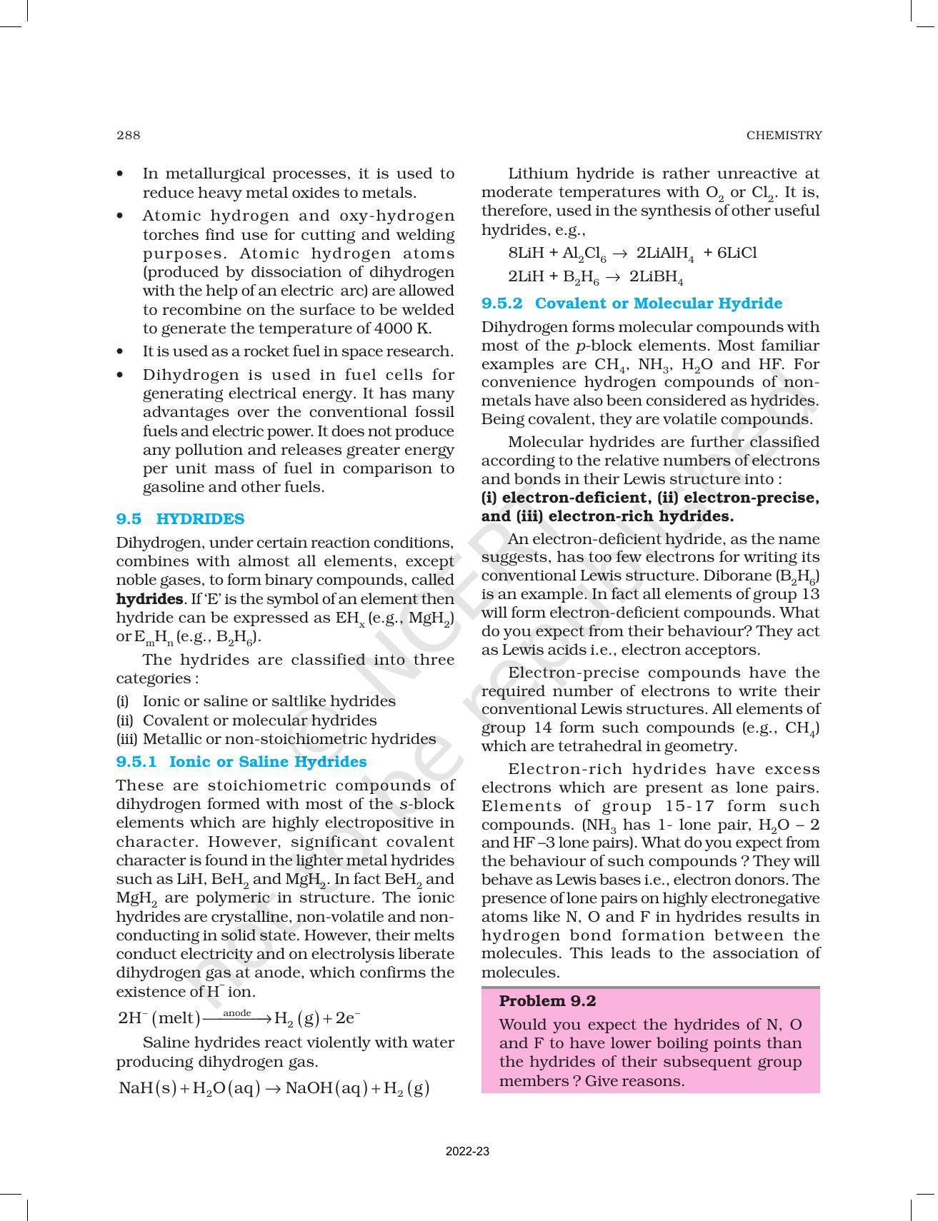 NCERT Book for Class 11 Chemistry Chapter 9 Hydrogen - Page 5