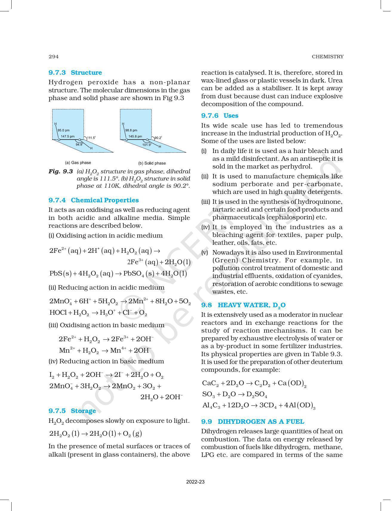 NCERT Book for Class 11 Chemistry Chapter 9 Hydrogen - Page 11