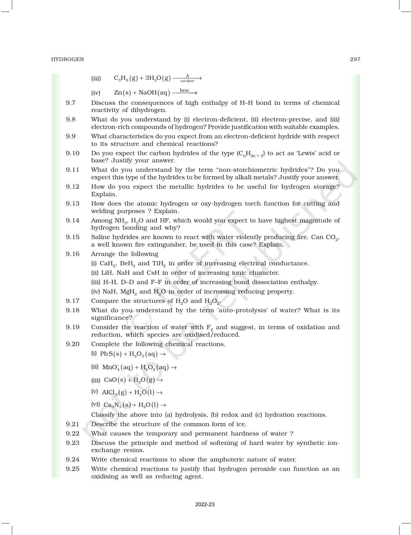 NCERT Book for Class 11 Chemistry Chapter 9 Hydrogen - Page 14