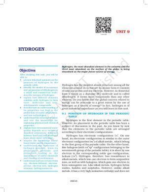 NCERT Book for Class 11 Chemistry Chapter 9 Hydrogen