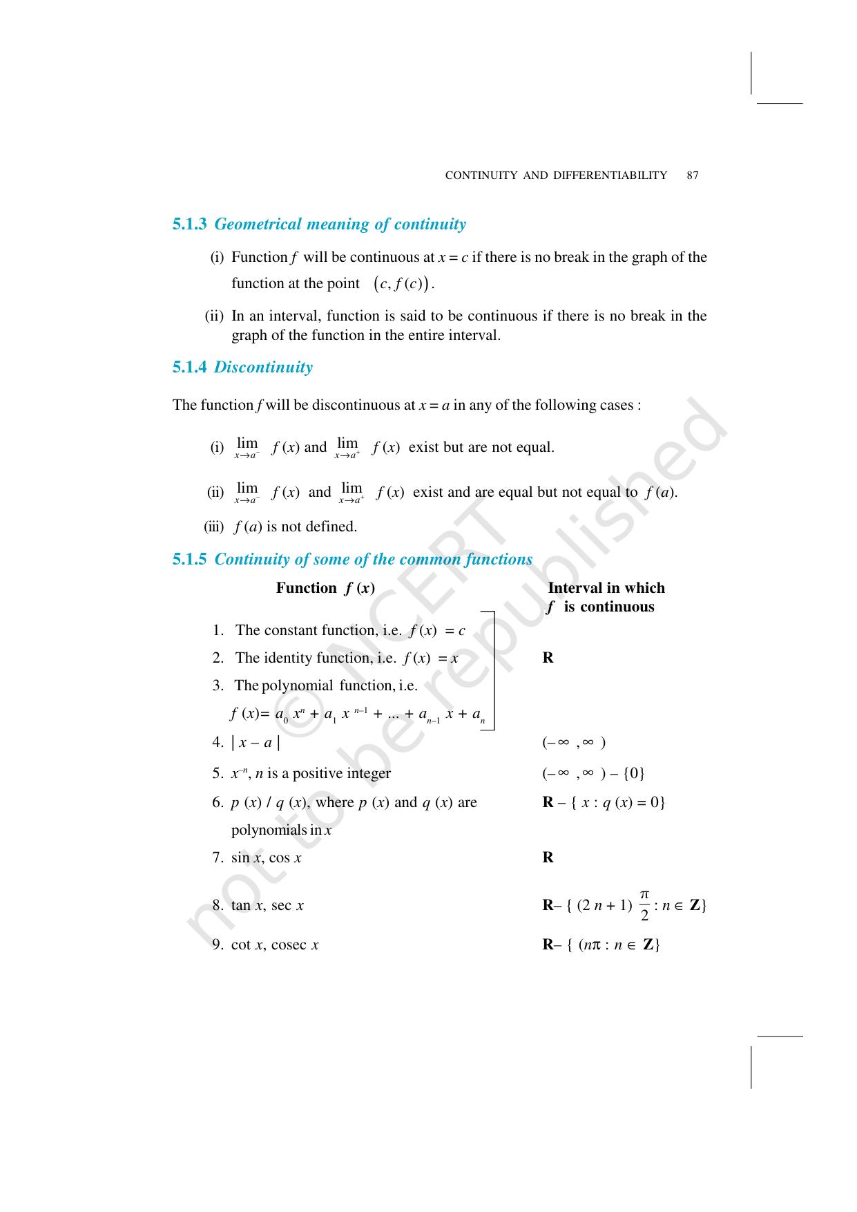 NCERT Exemplar Class 12: Mathematics Unit 5 (Continuity And Differentiability) - Page 2