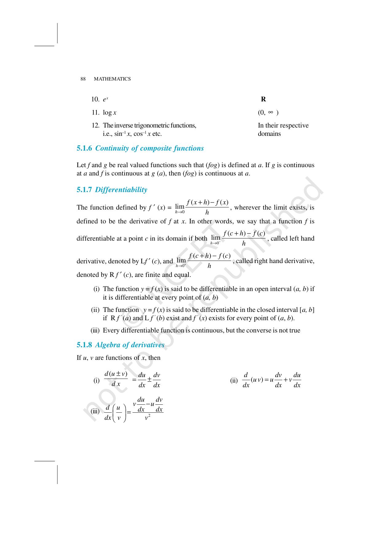 NCERT Exemplar Class 12: Mathematics Unit 5 (Continuity And Differentiability) - Page 3