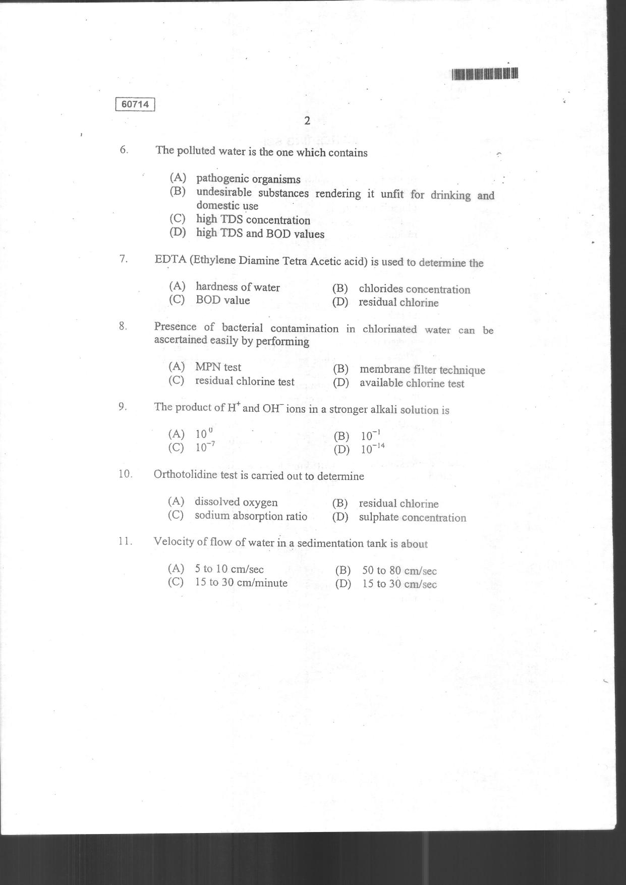 CUSAT CAT 2014 Engineering Science Question Paper - Page 4