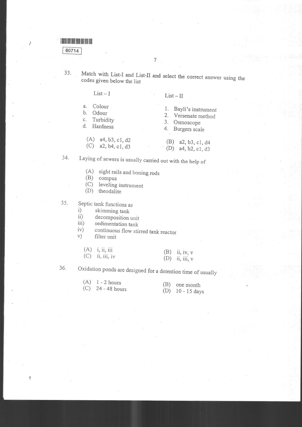 CUSAT CAT 2014 Engineering Science Question Paper - Page 9