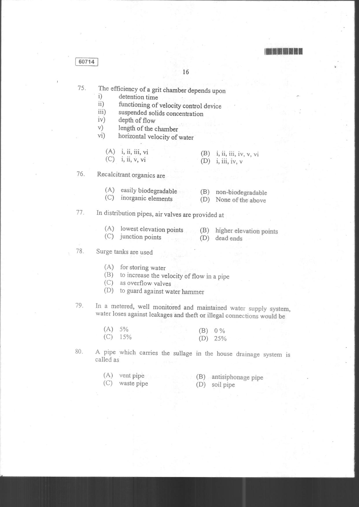 CUSAT CAT 2014 Engineering Science Question Paper - Page 18