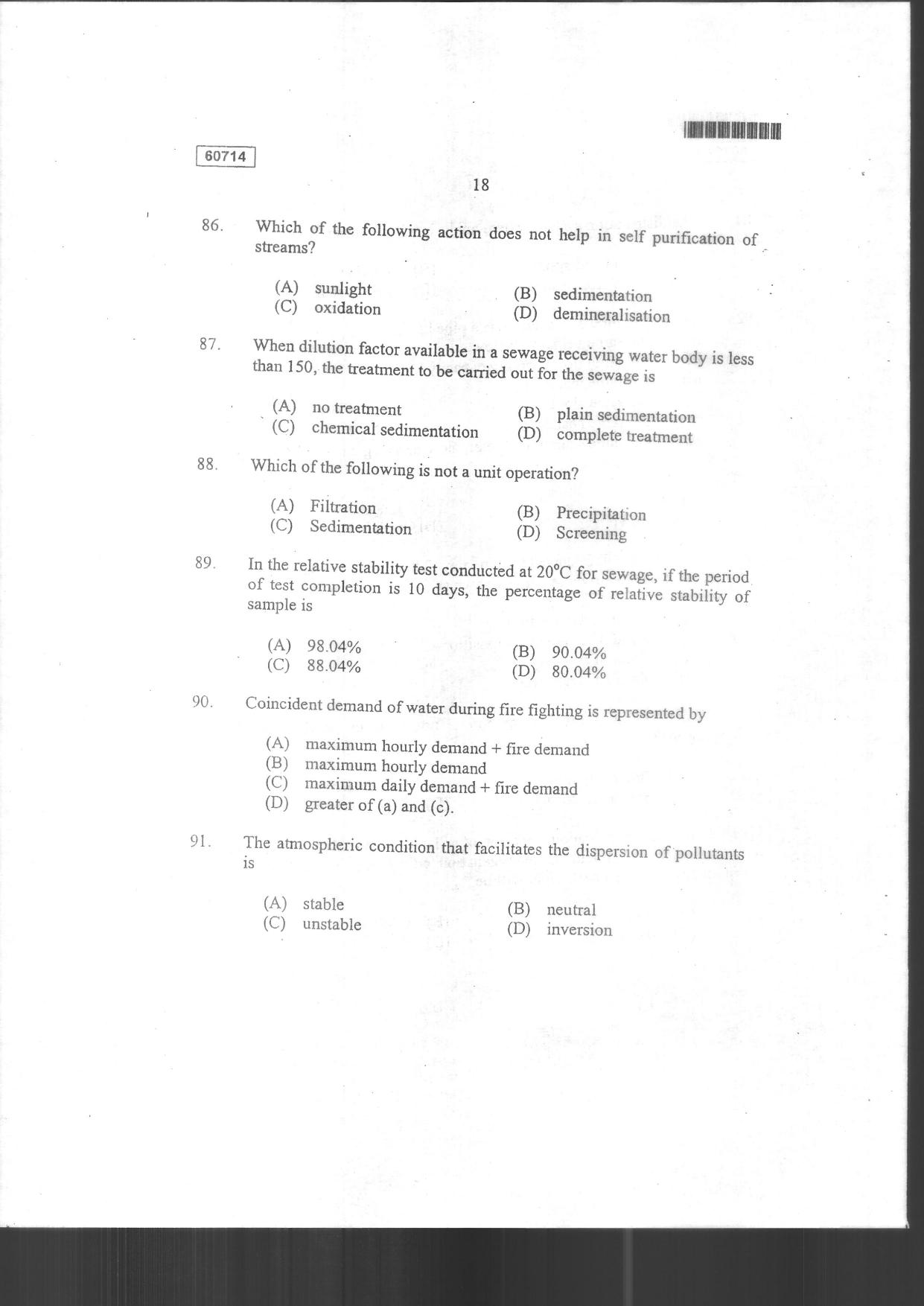 CUSAT CAT 2014 Engineering Science Question Paper - Page 20