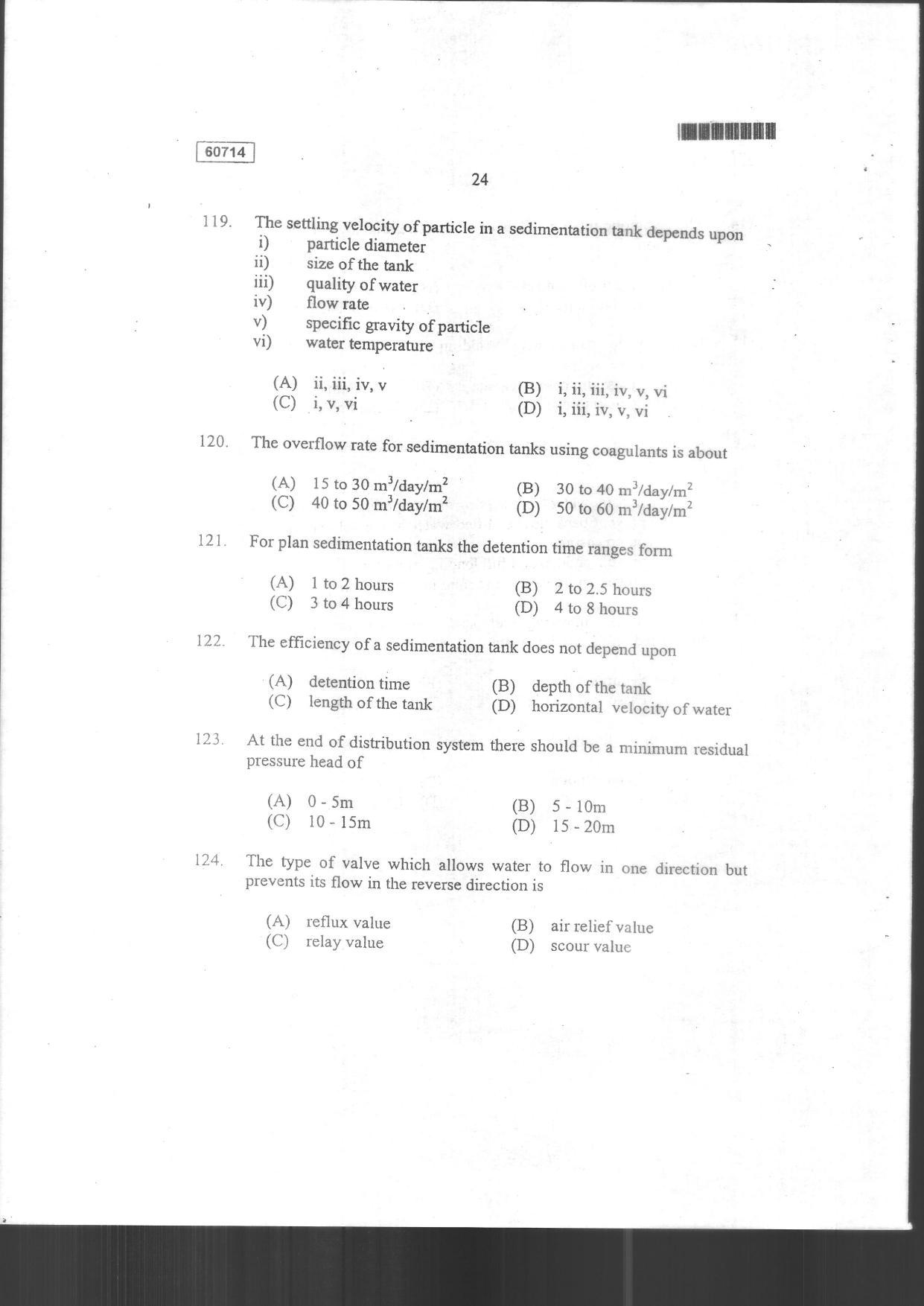 CUSAT CAT 2014 Engineering Science Question Paper - Page 26