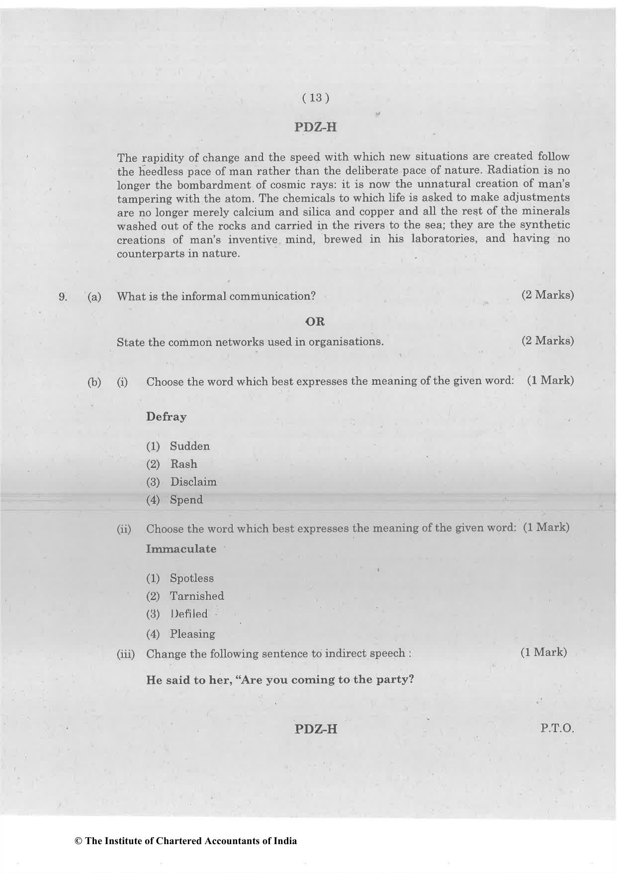 CA Foundation December 2021 Question Paper - Paper 2 (Business Laws and Business Correspondence and Reporting) - Page 13