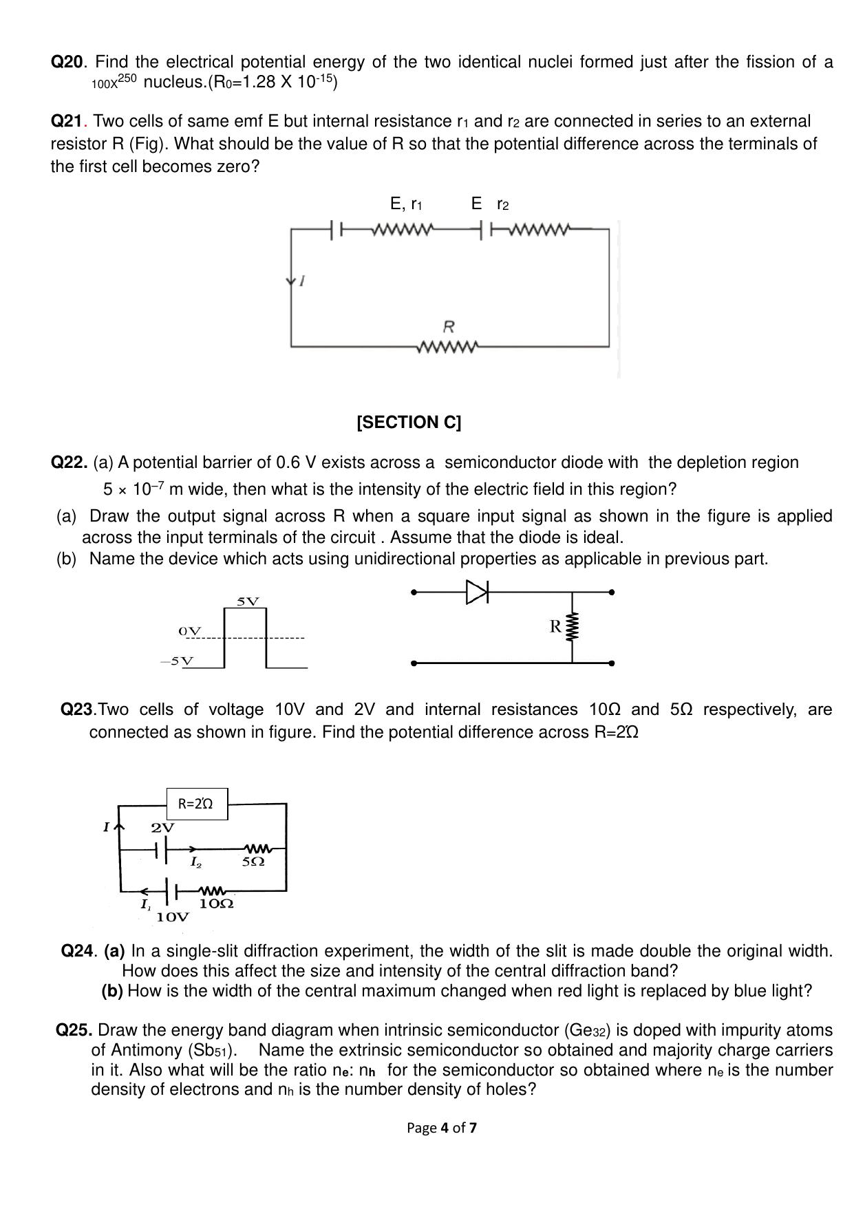 CBSE Class 12 Physics SET 2 Practice Questions 2023-24  - Page 4