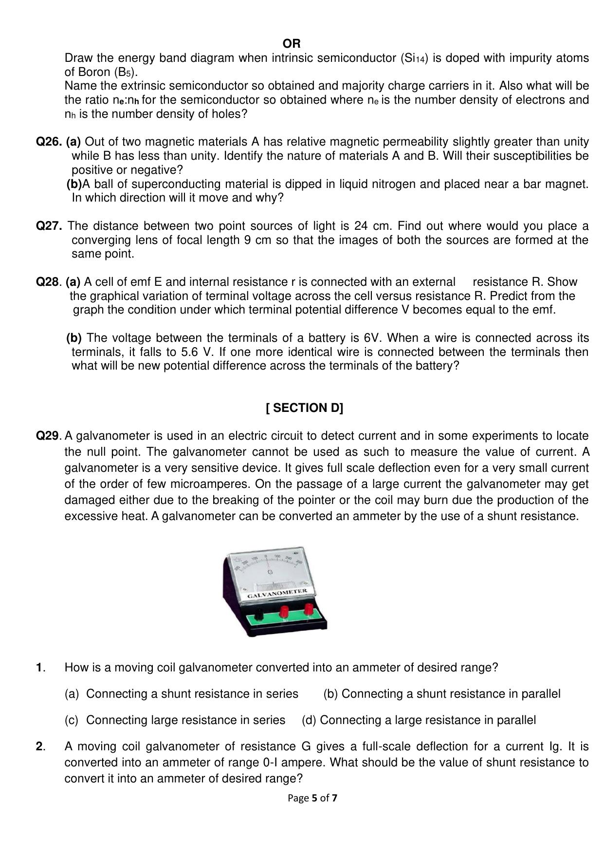 CBSE Class 12 Physics SET 2 Practice Questions 2023-24  - Page 5