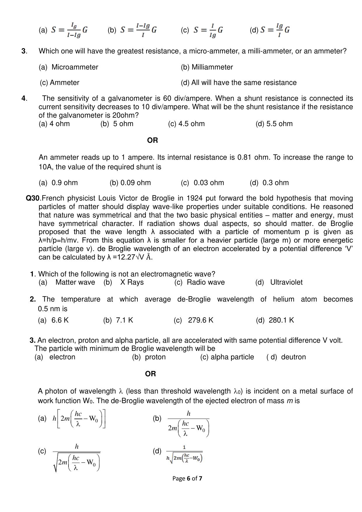 CBSE Class 12 Physics SET 2 Practice Questions 2023-24  - Page 6